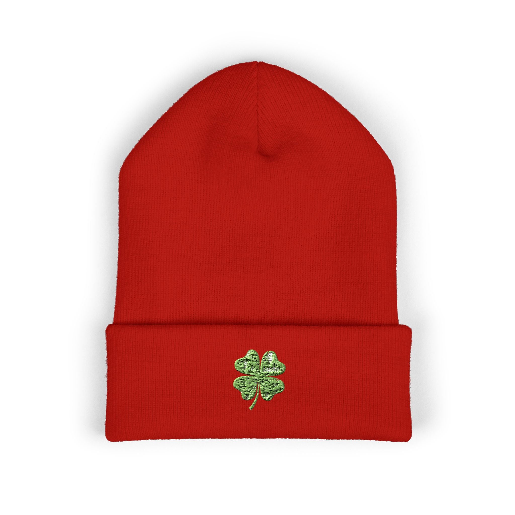 St. Patrick's Day 4-Leaf Clover Embroidered Beanie