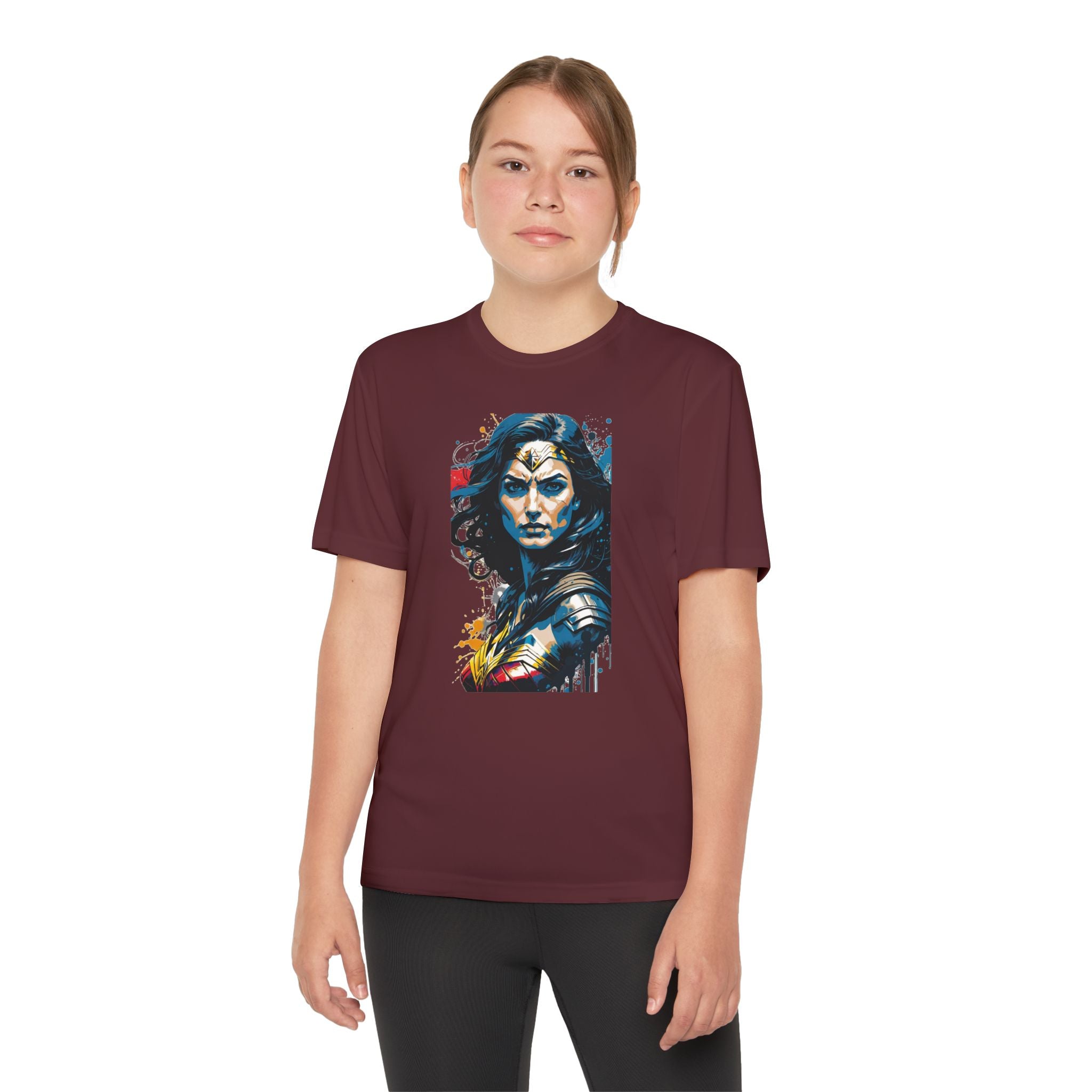 Superhero Youth T-Shirt Sports Graphic Tee, Cool Athletic Shirt for Kids