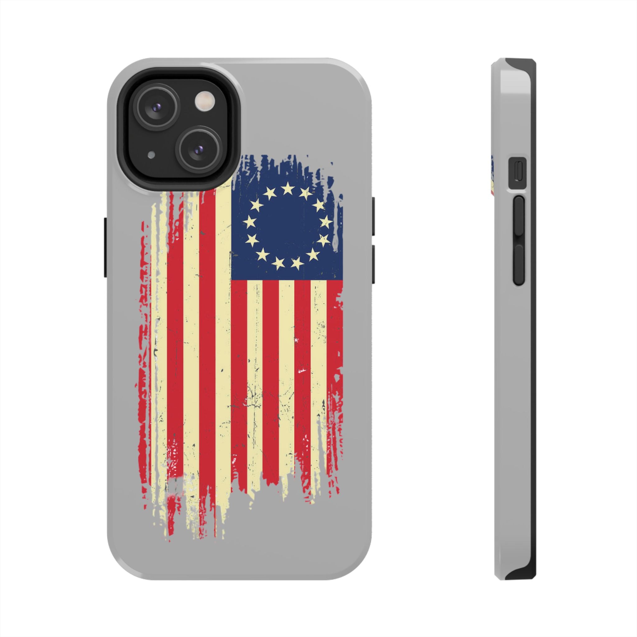 Patriotic Phone Cases with Vintage Flag Design, Tough Case for Independence Day, Memorial Day, 4th of July, Gift for Veterans, USA Pride