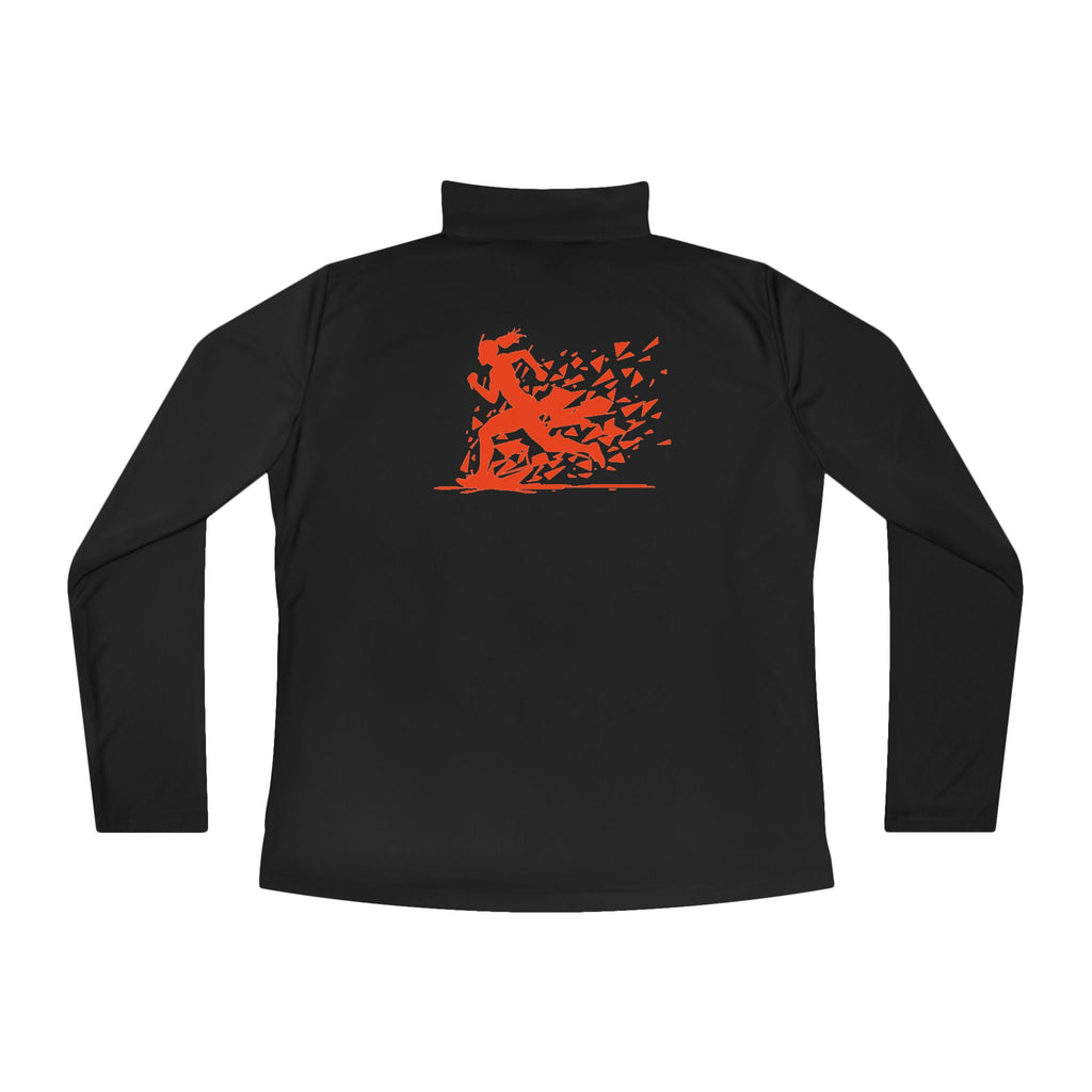 Ladies Quarter-Zip Pullover with Motivational Running Design, Athletic Apparel, Activewear, Sportswear, Fitness Gift, Running Top