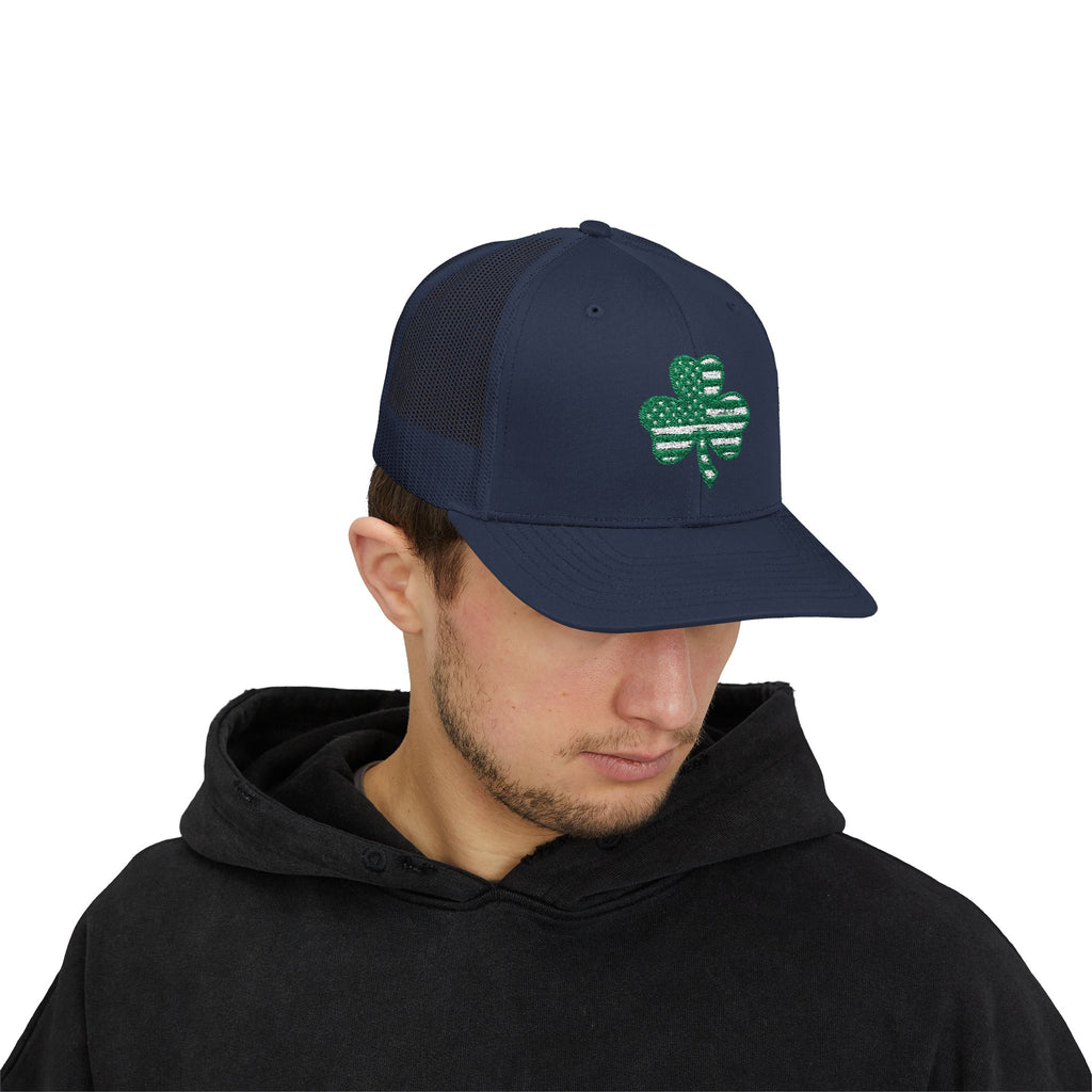 St. Patrick's Day Lucky 4-Leaf Clover Snapback Trucker Cap