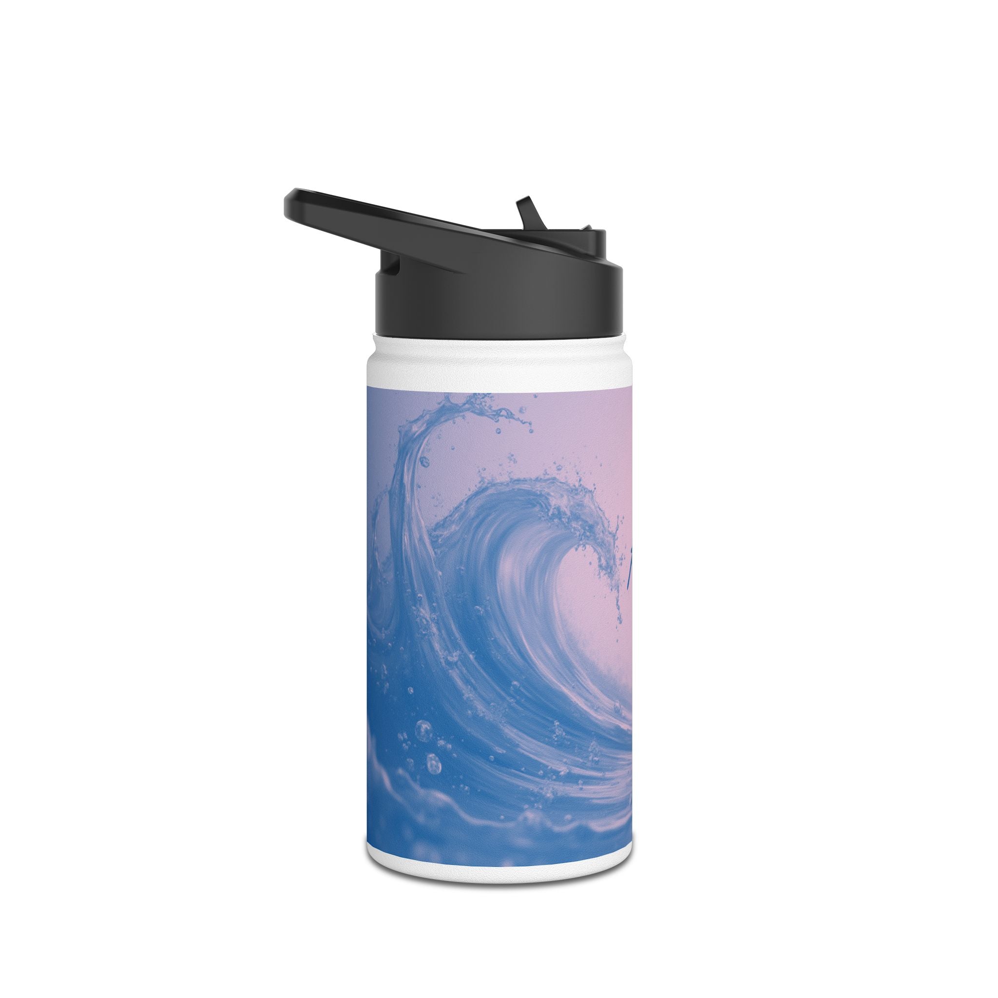 Aqua Wave Stainless Steel Water Bottle, Hydration Gift, Outdoor Adventure, Beach Vibes, Eco-Friendly, Travel Companion