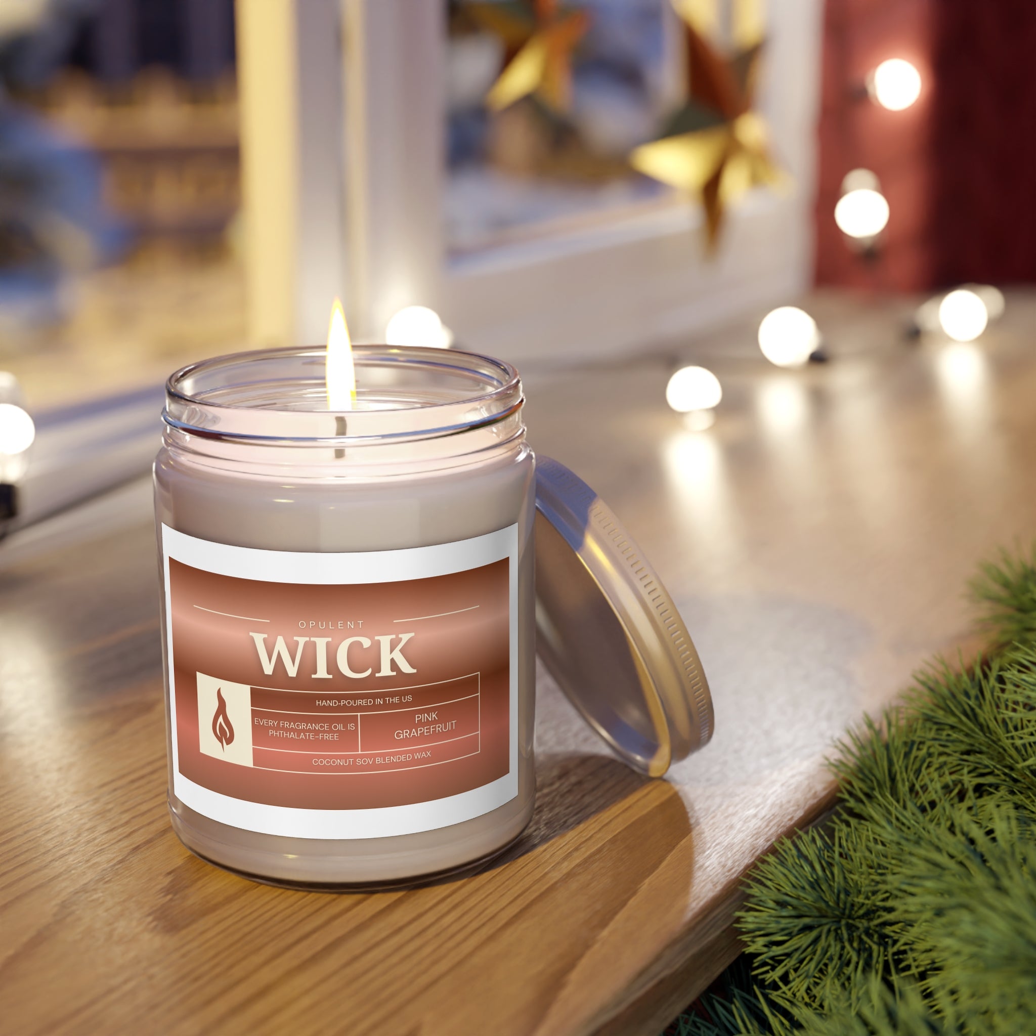 Soy Candles, OPULENT Wick, Hand-poured in the US, White Lid, 9oz, Aromatherapy, Relaxation, Home Decor, Gift, Scented Candles