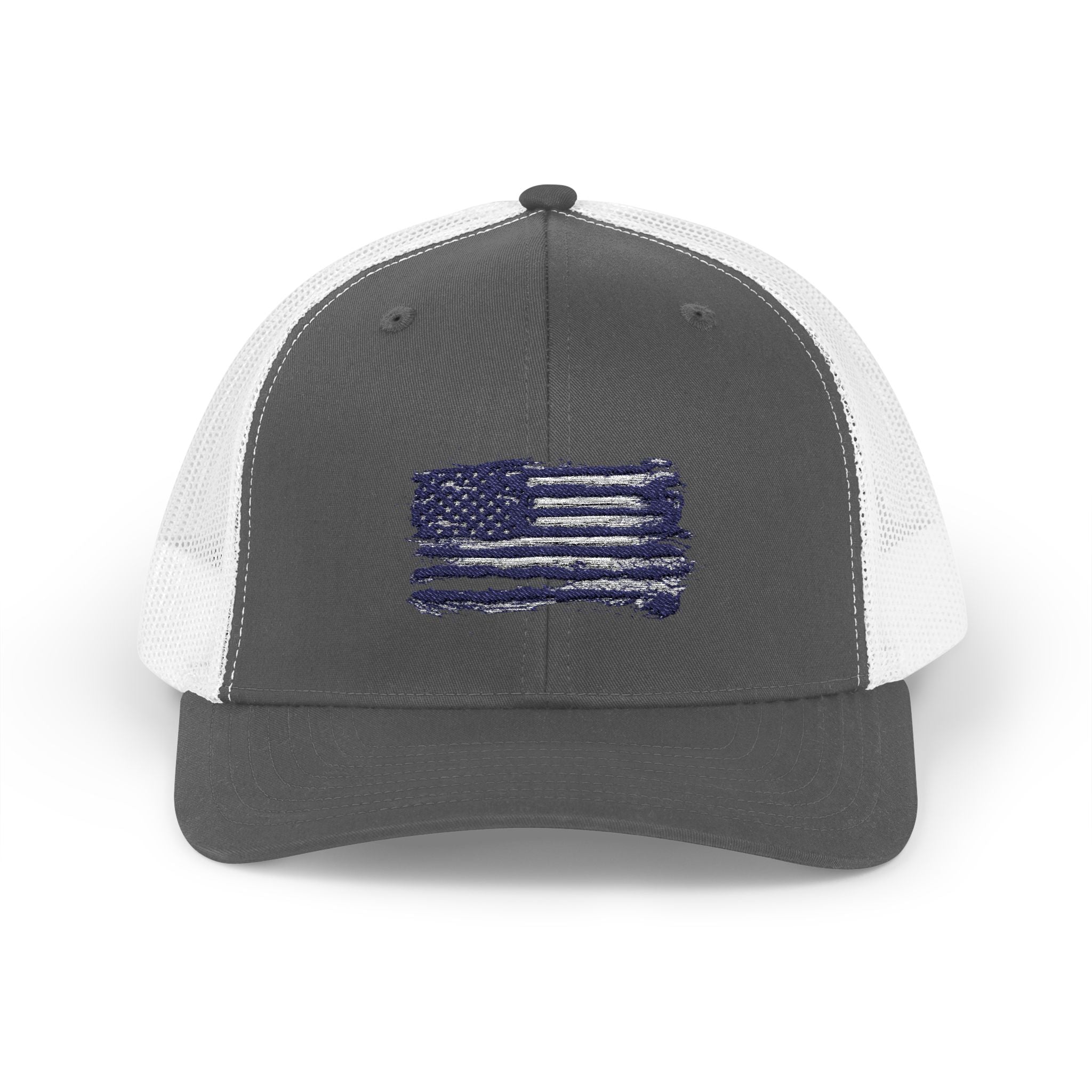 Back The Blue Snapback Trucker Cap with Thin Red Line Design, Ideal for First Responders, Supportive Gifts, Memorials, Everyday Wear