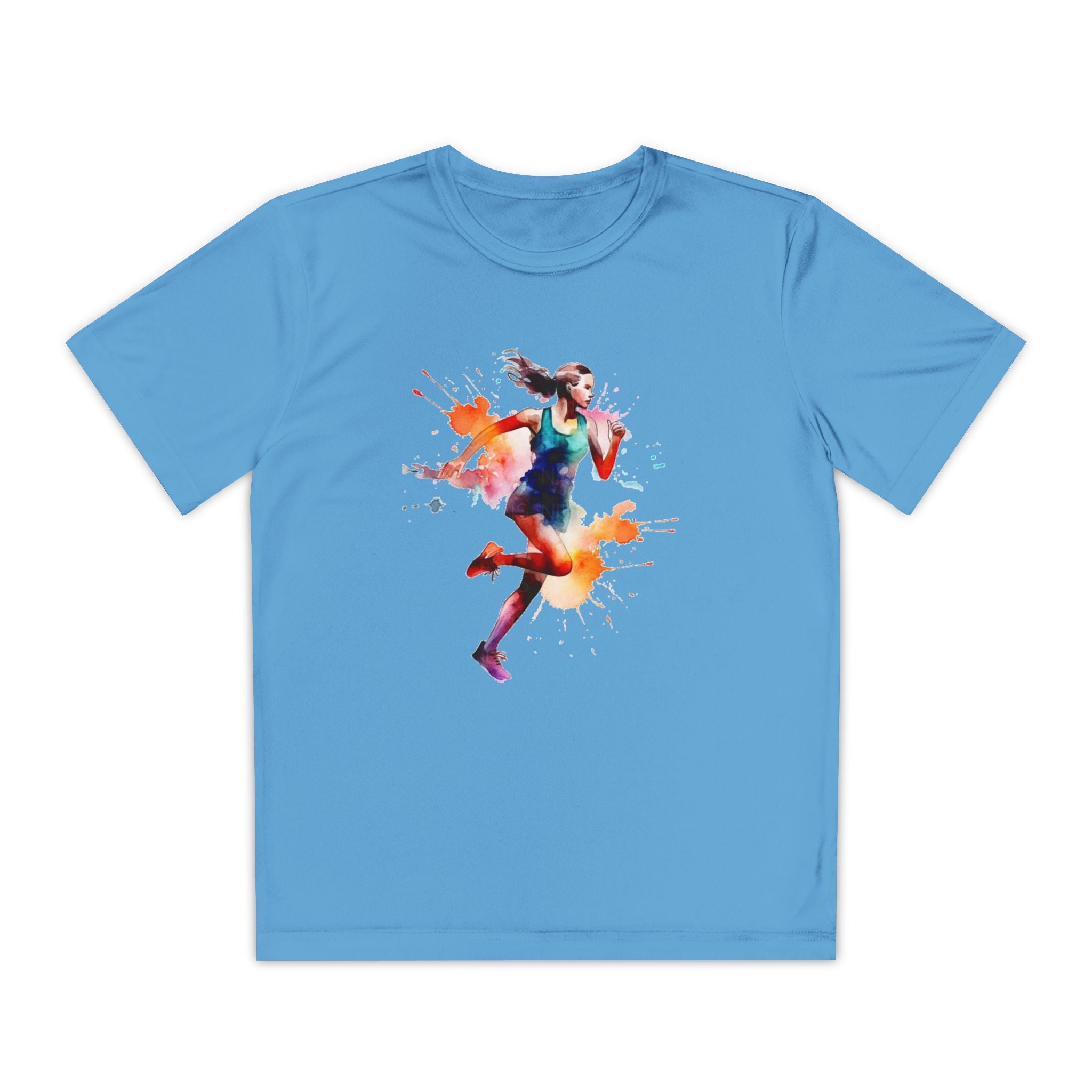 Running Youth T-Shirt Sports Graphic Tee, Cool Athletic Shirt for Kids, Perfect for Sports Events, Team Spirit
