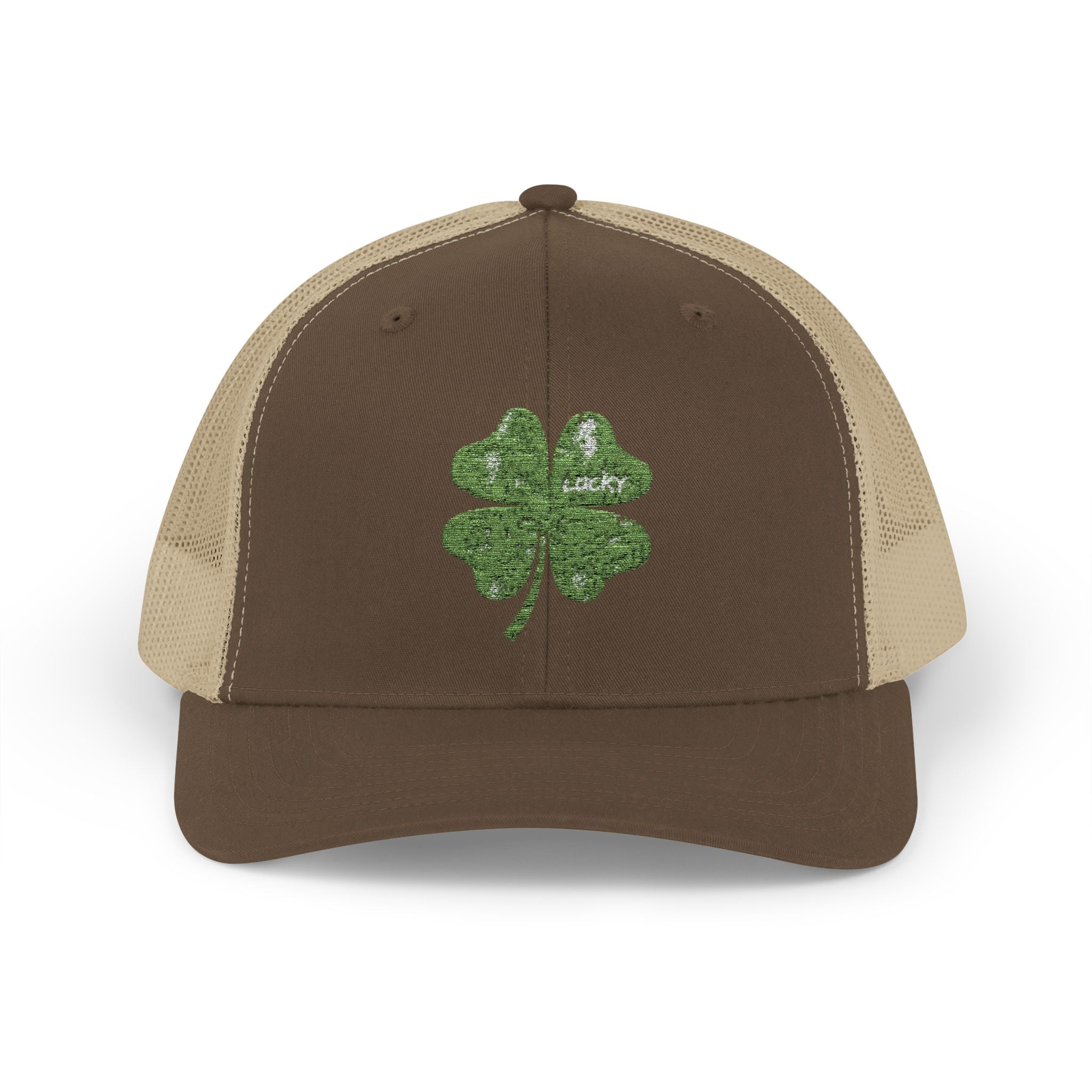 St. Patrick's Day Lucky 4-Leaf Clover Snapback Trucker Cap