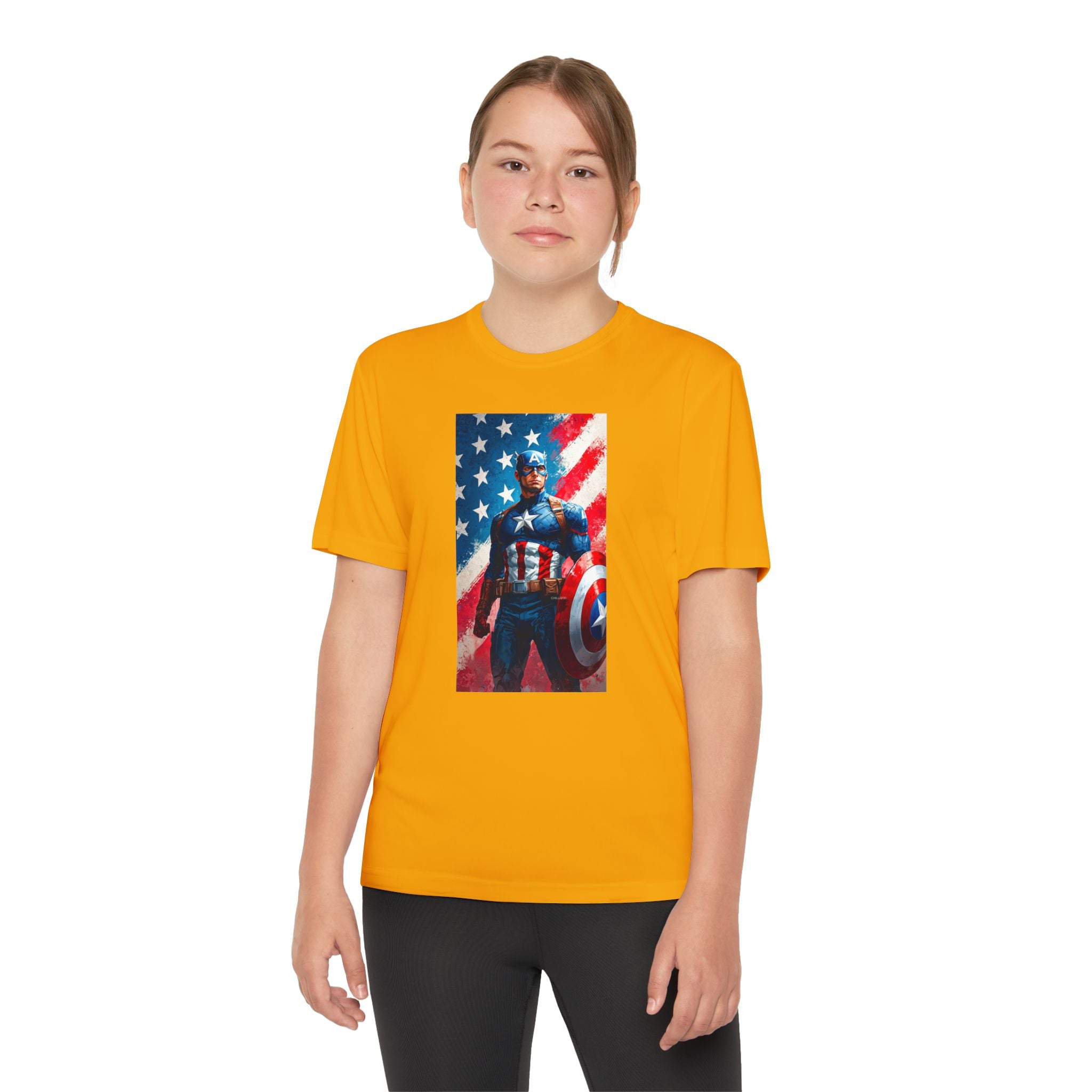 Captain America Superhero Marvel Patriotic, Kids Graphic T-Shirt, Boys Hero Top, Girls Comic Book Clothing, Birthday