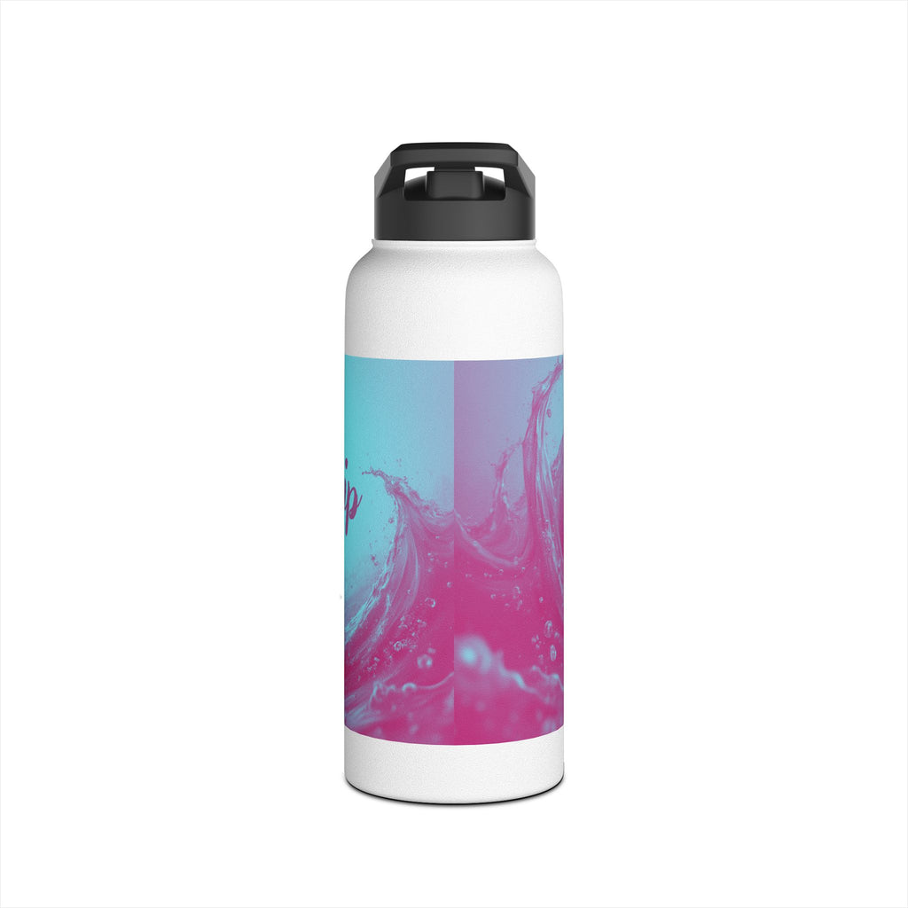 Aqua Wave Stainless Steel Water Bottle, Hydration Gift, Outdoor Adventure, Beach Vibes, Eco-Friendly, Travel Companion