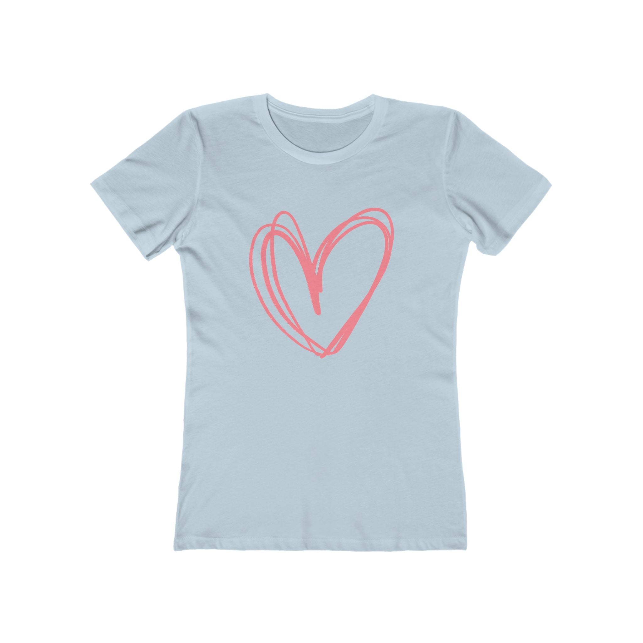 Heart Chic Women's Boyfriend Tee, Casual Outfits, Gift for Her, Weekend Wear, Trendy Style, Everyday Comfort