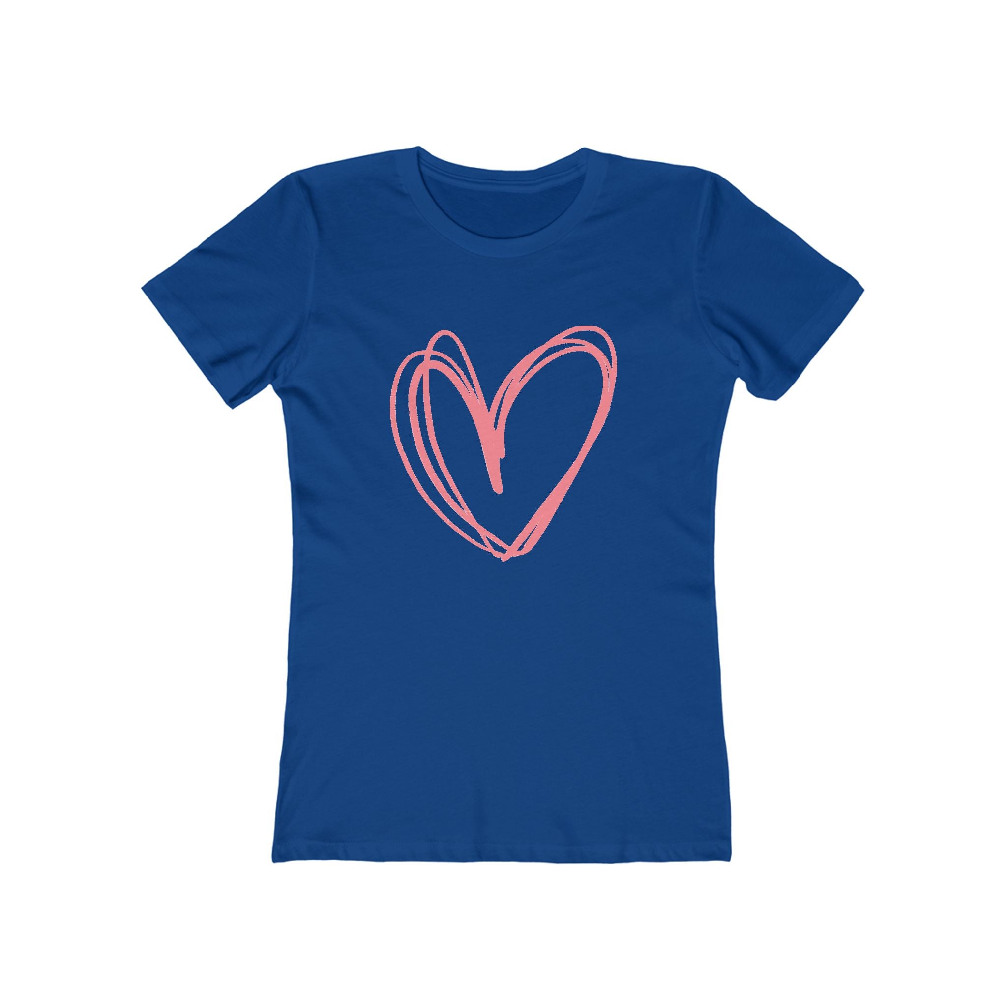 Heart Chic Women's Boyfriend Tee, Casual Outfits, Gift for Her, Weekend Wear, Trendy Style, Everyday Comfort