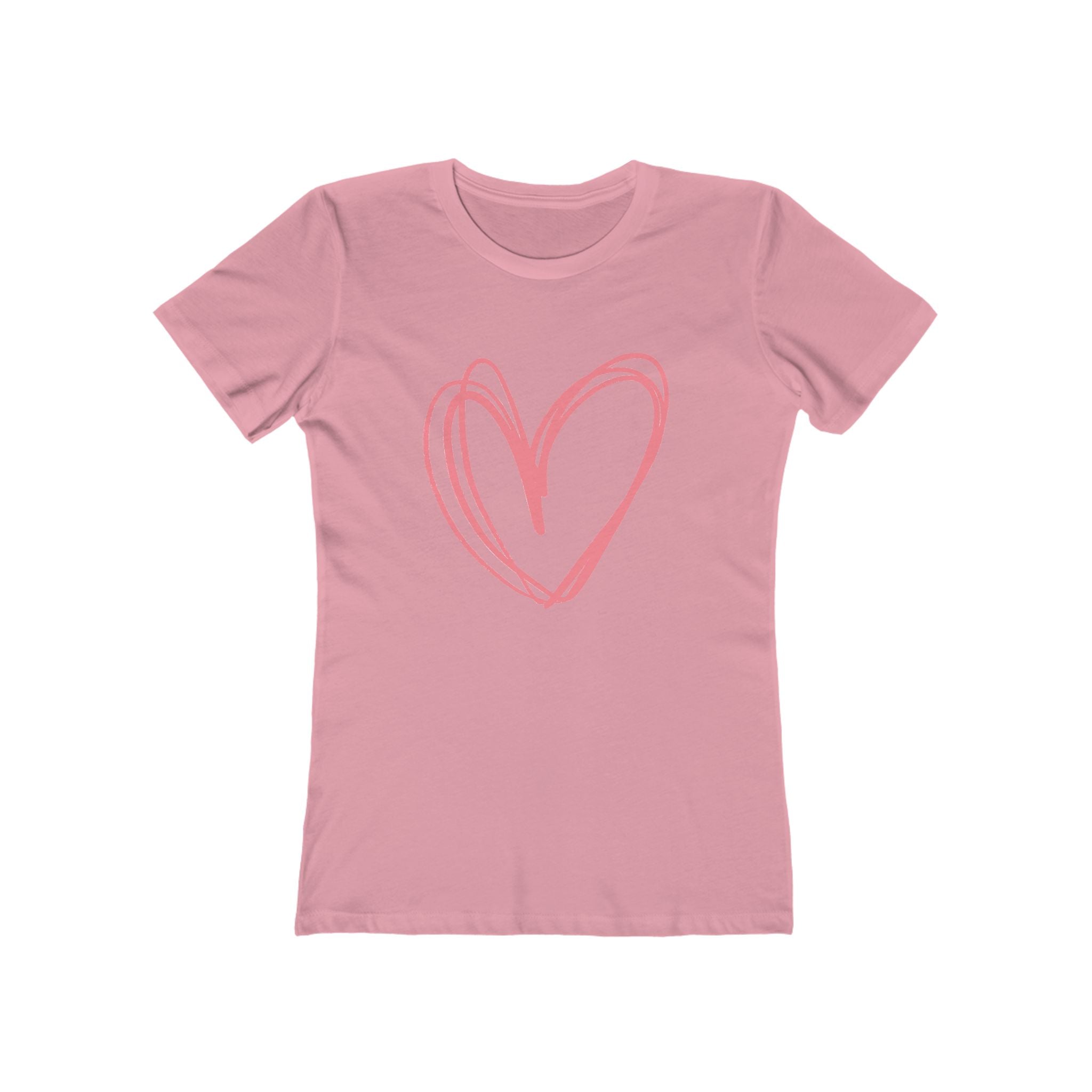 Heart Chic Women's Boyfriend Tee, Casual Outfits, Gift for Her, Weekend Wear, Trendy Style, Everyday Comfort