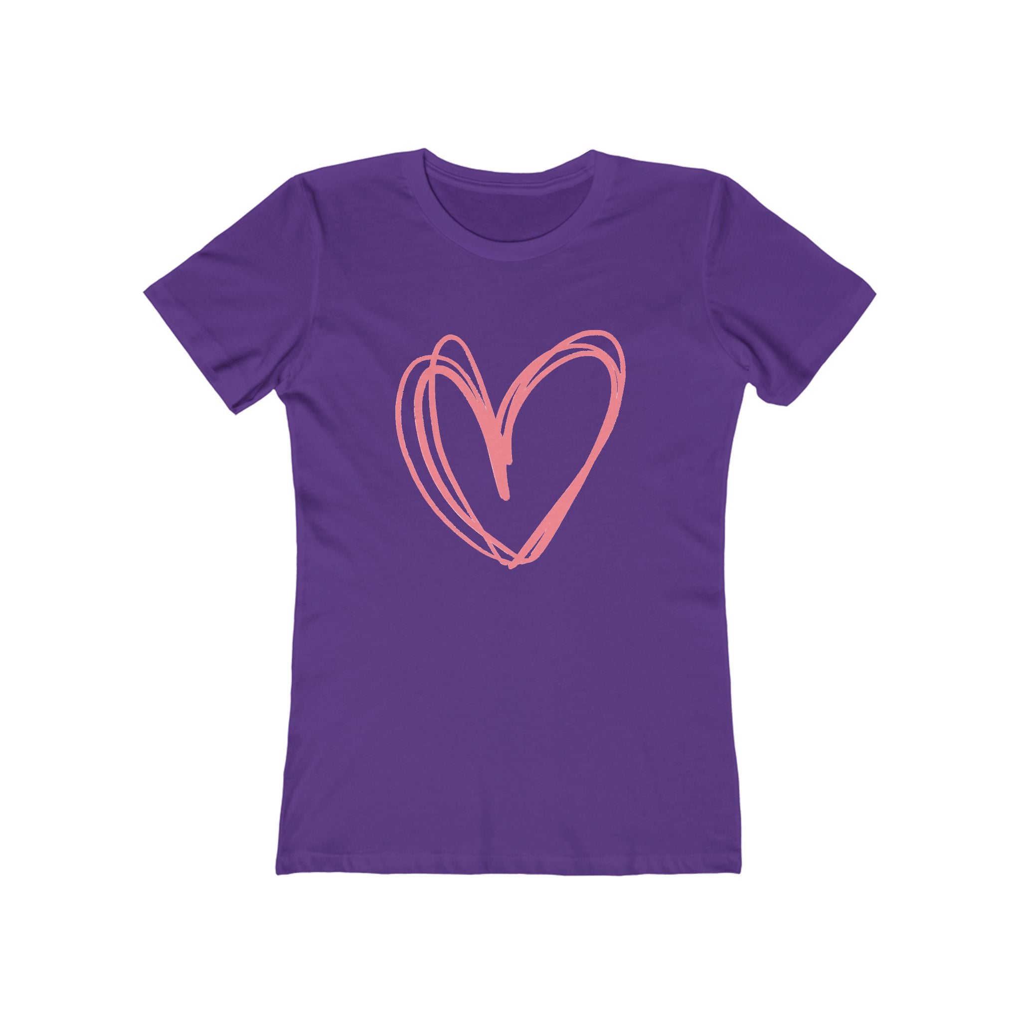 Heart Chic Women's Boyfriend Tee, Casual Outfits, Gift for Her, Weekend Wear, Trendy Style, Everyday Comfort