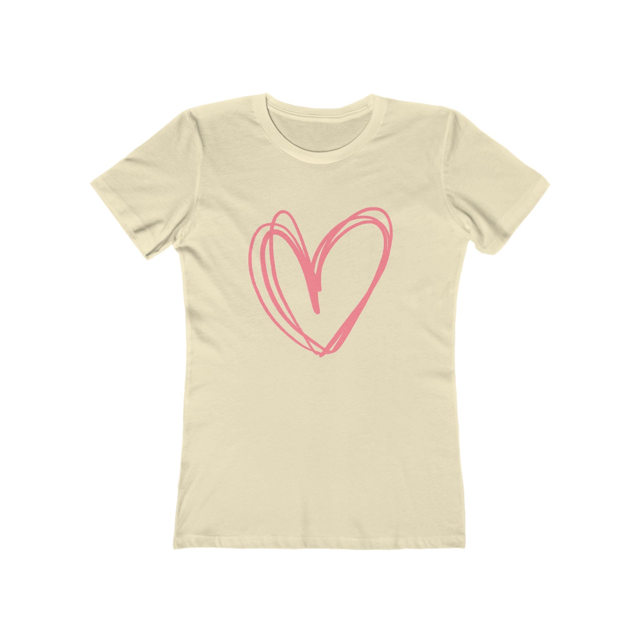 Heart Chic Women's Boyfriend Tee, Casual Outfits, Gift for Her, Weekend Wear, Trendy Style, Everyday Comfort