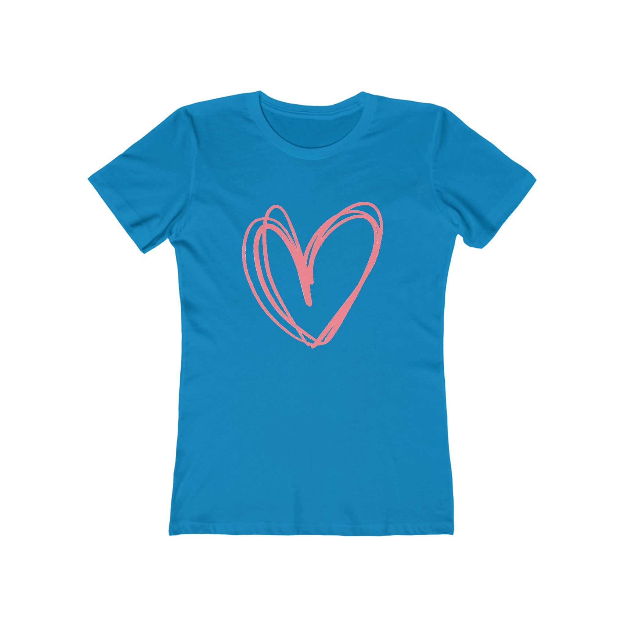 Heart Chic Women's Boyfriend Tee, Casual Outfits, Gift for Her, Weekend Wear, Trendy Style, Everyday Comfort