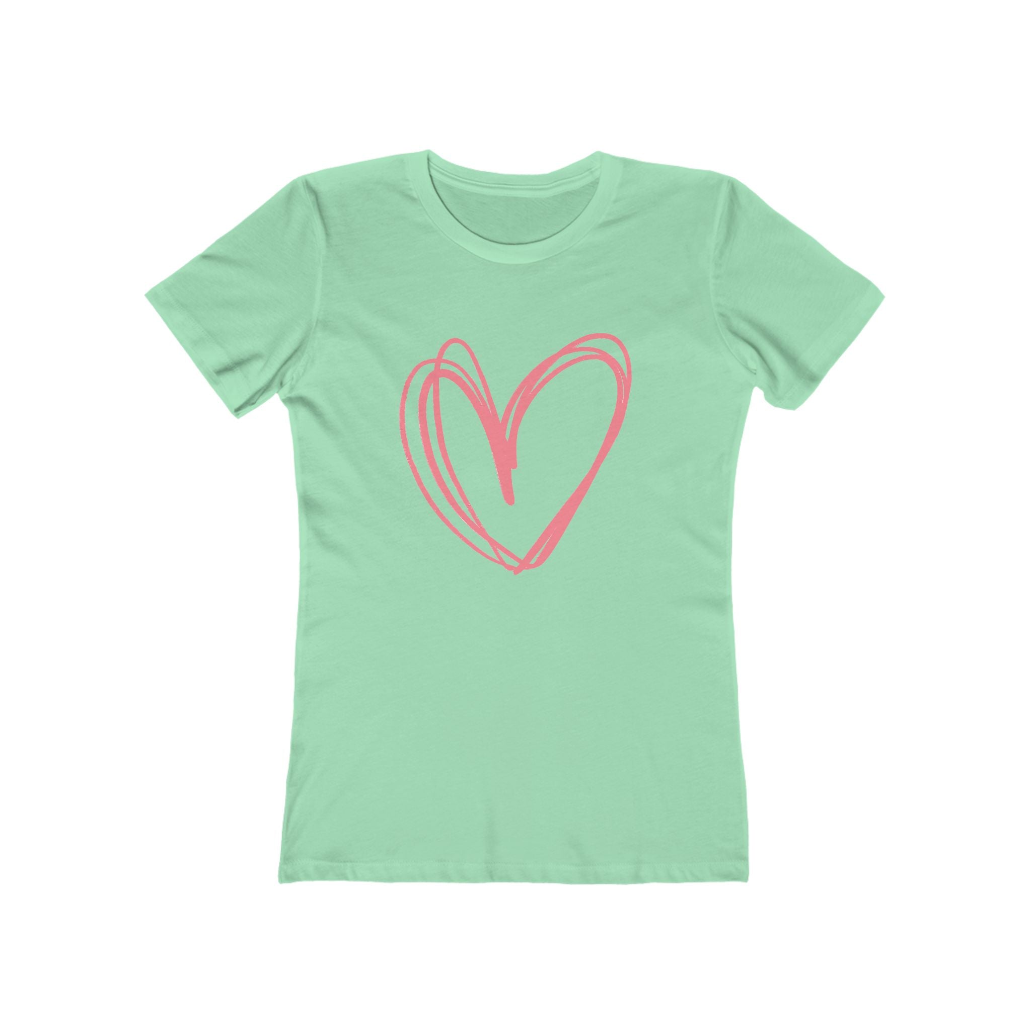 Heart Chic Women's Boyfriend Tee, Casual Outfits, Gift for Her, Weekend Wear, Trendy Style, Everyday Comfort