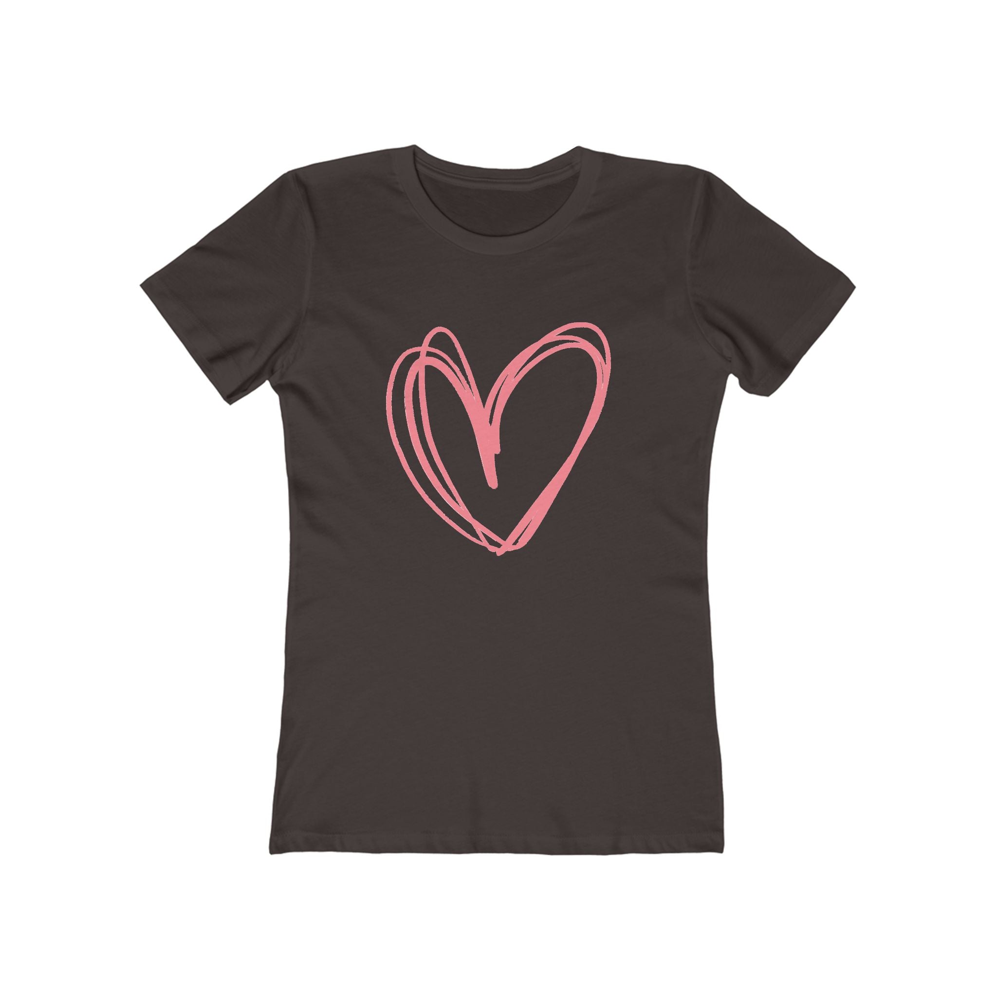 Heart Chic Women's Boyfriend Tee, Casual Outfits, Gift for Her, Weekend Wear, Trendy Style, Everyday Comfort