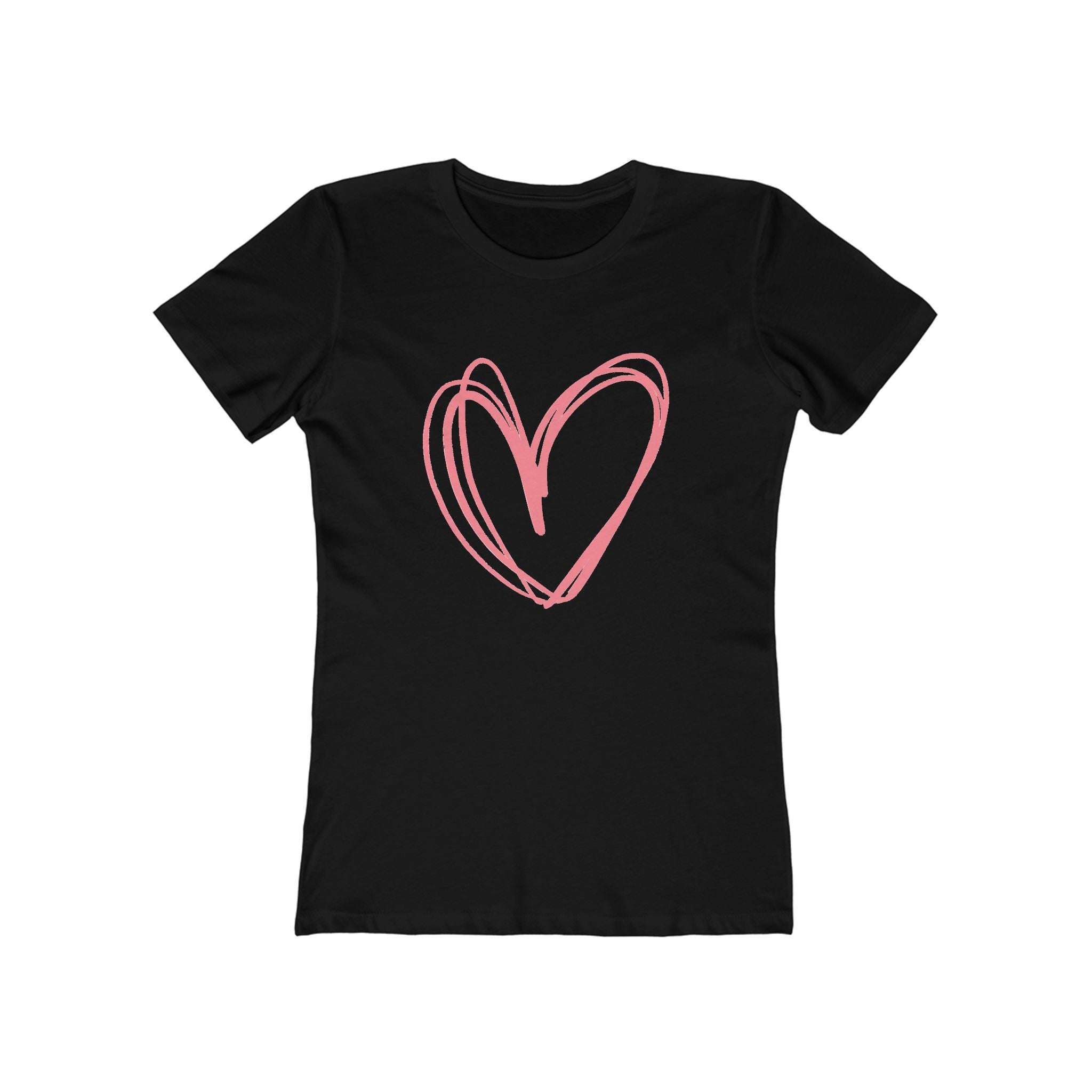 Heart Chic Women's Boyfriend Tee, Casual Outfits, Gift for Her, Weekend Wear, Trendy Style, Everyday Comfort
