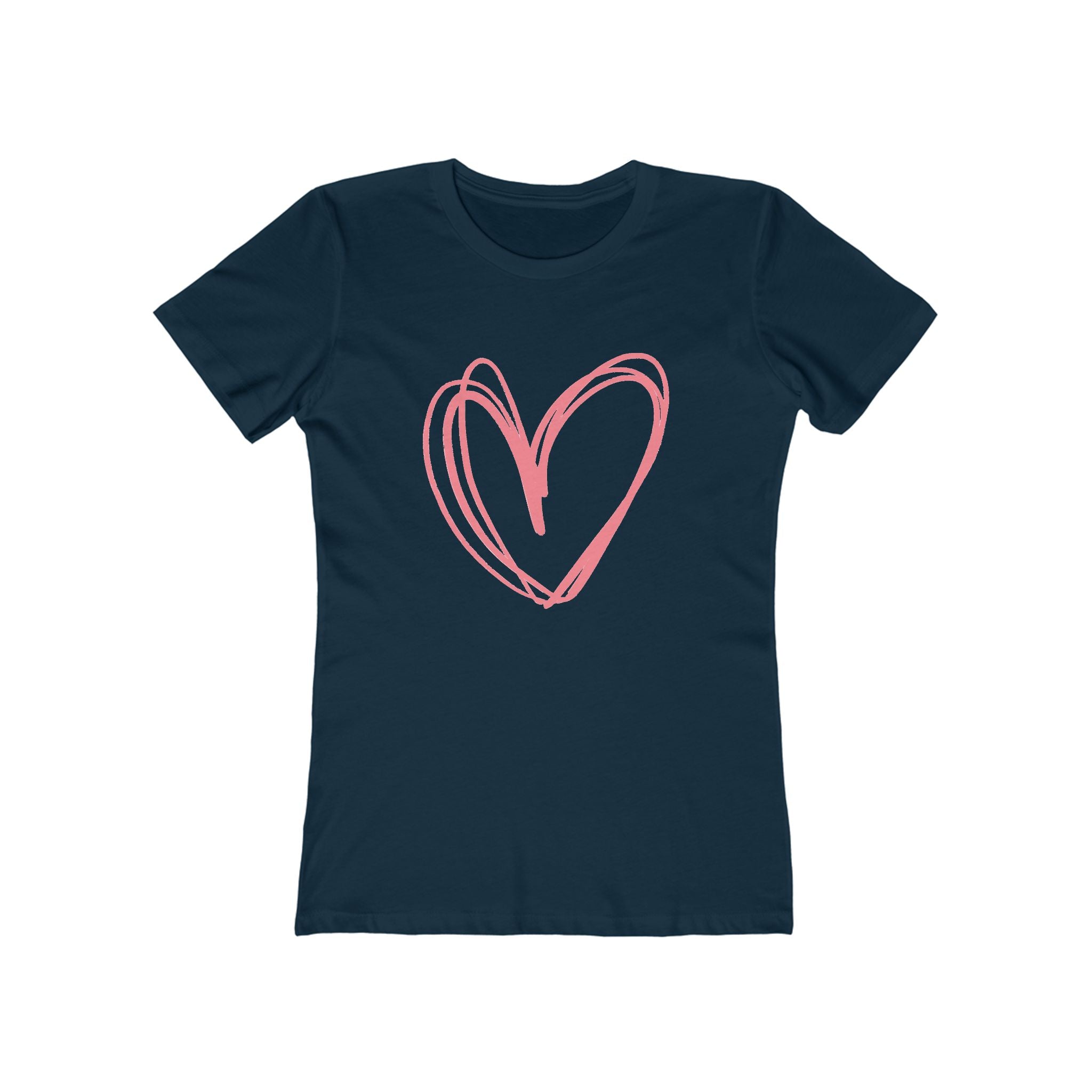 Heart Chic Women's Boyfriend Tee, Casual Outfits, Gift for Her, Weekend Wear, Trendy Style, Everyday Comfort