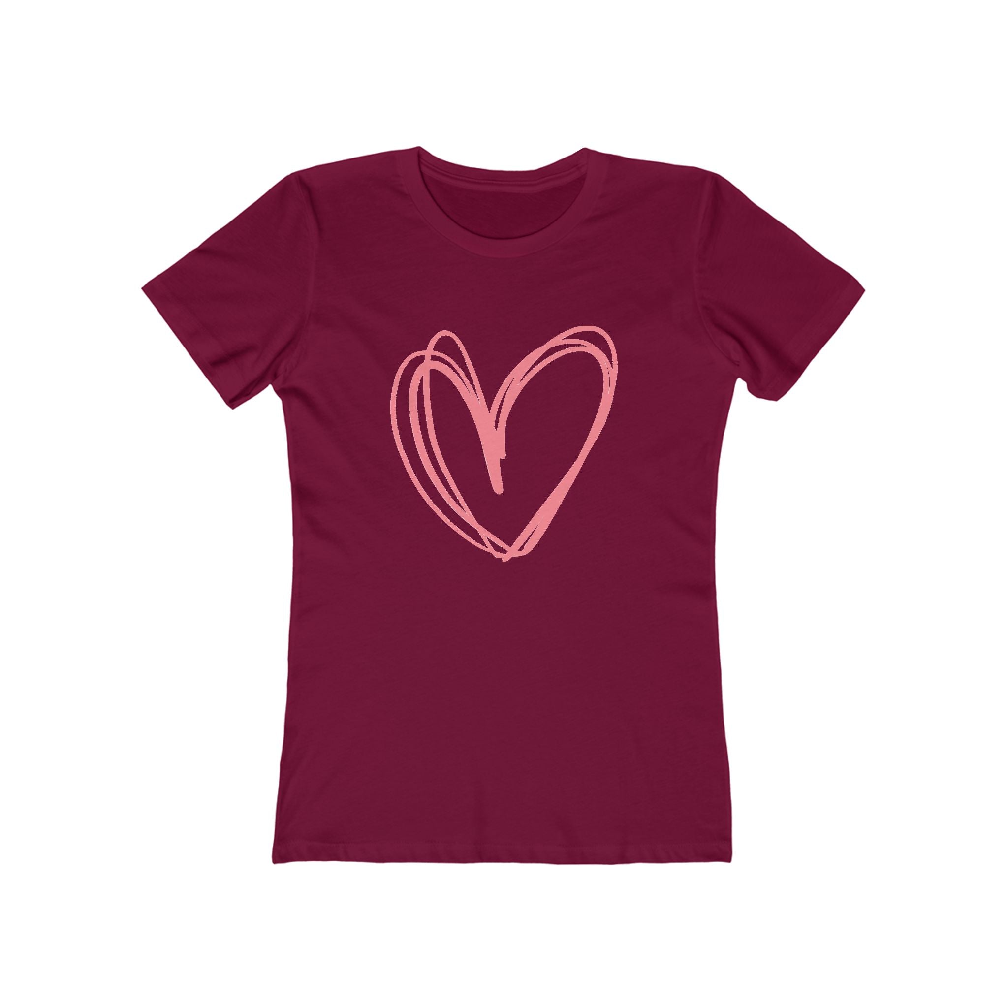 Heart Chic Women's Boyfriend Tee, Casual Outfits, Gift for Her, Weekend Wear, Trendy Style, Everyday Comfort