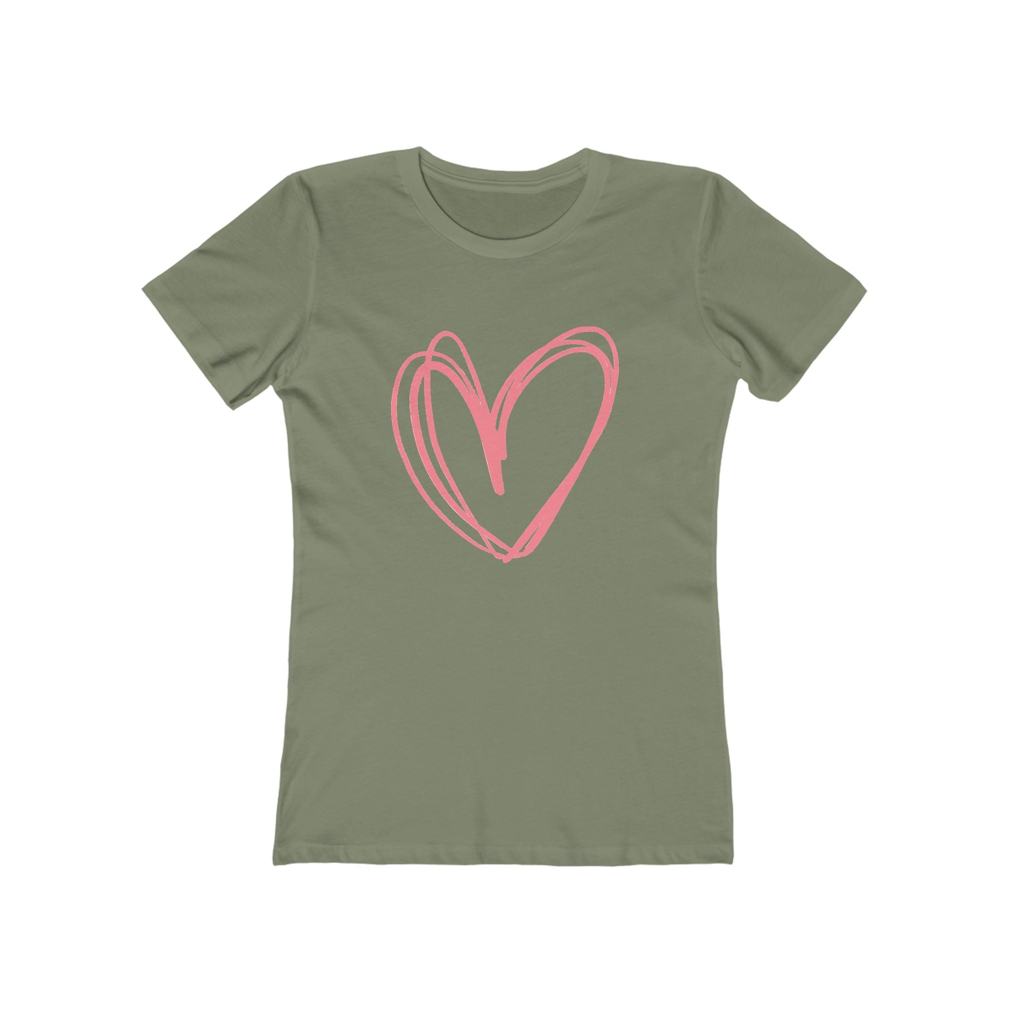 Heart Chic Women's Boyfriend Tee, Casual Outfits, Gift for Her, Weekend Wear, Trendy Style, Everyday Comfort