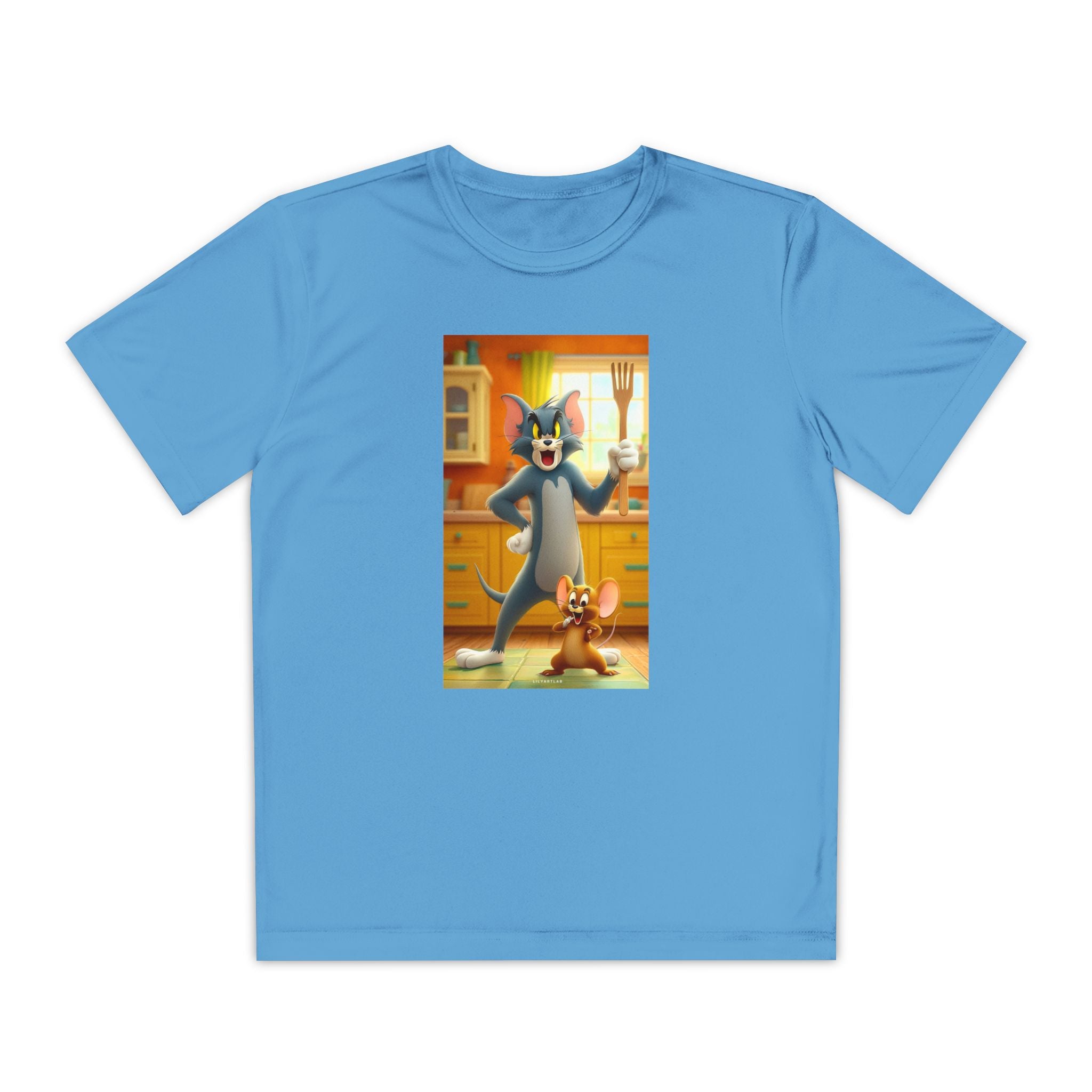 Youth Competitor Tee with Tom And Jerry design, Cartoon Graphic Kid's T-Shirt, Kids Tee, Children's Clothing, Funny Tee for Boys and Girls