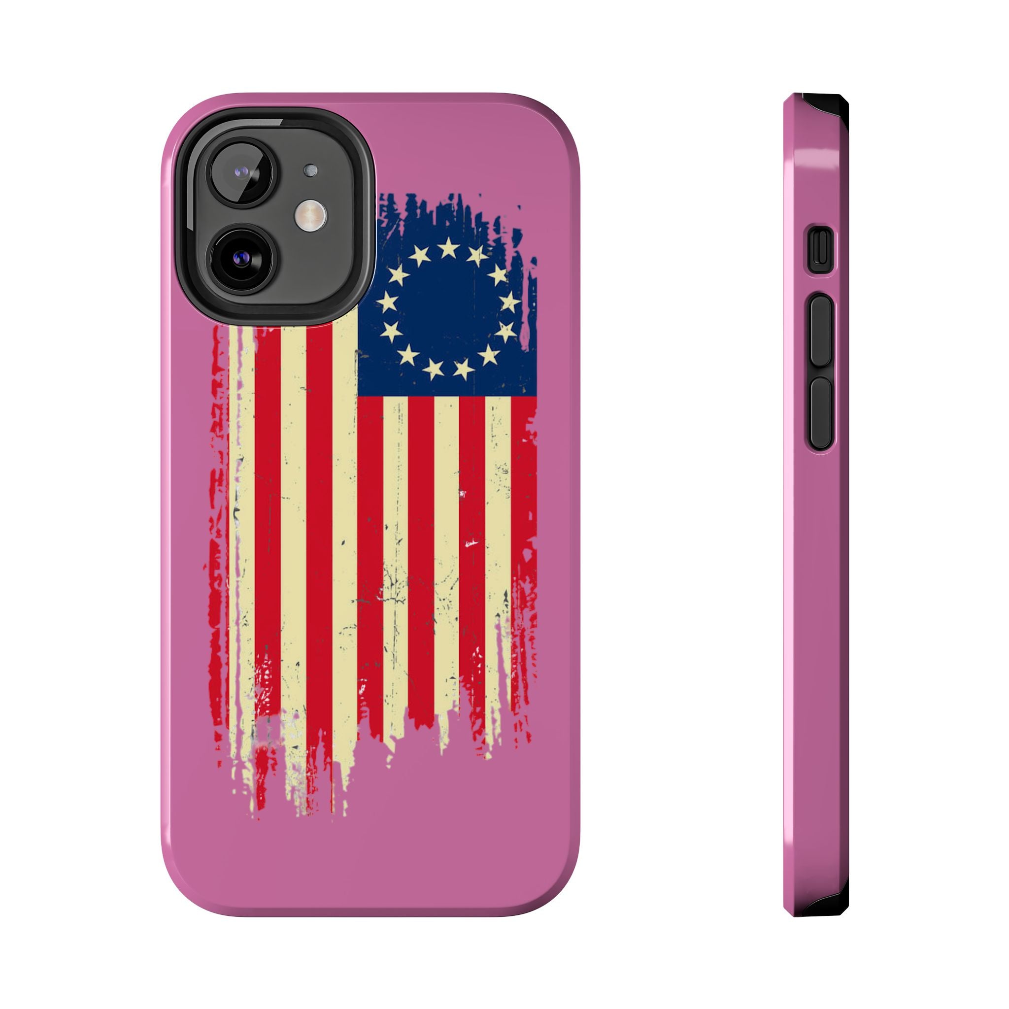 Patriotic Phone Cases with Vintage Flag Design, Tough Case for Independence Day, Memorial Day, 4th of July, Gift for Veterans, USA Pride