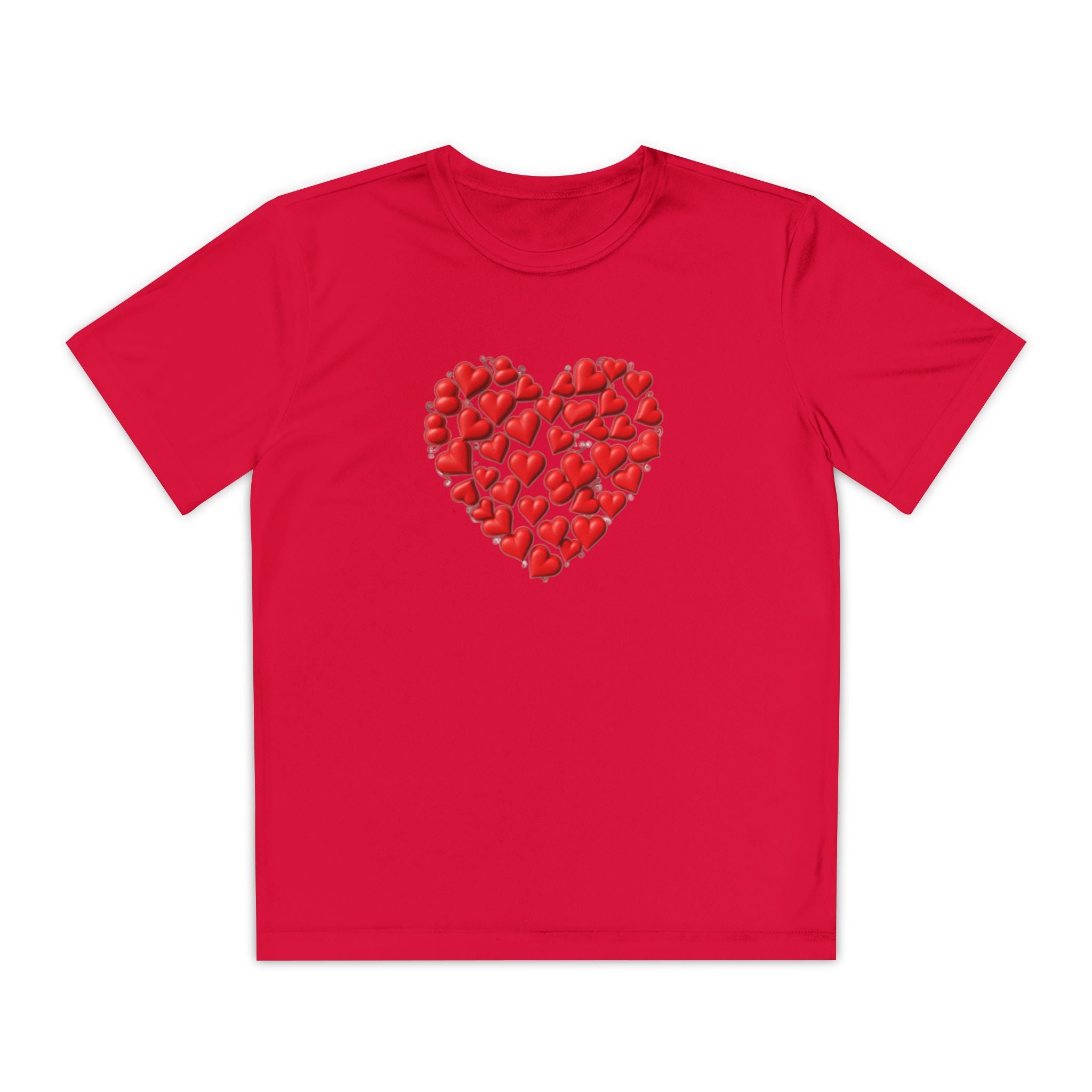 Heart Youth T-Shirt Sports Graphic Tee, Cool Athletic Shirt for Kids, Perfect for Sports Events, Team Spirit