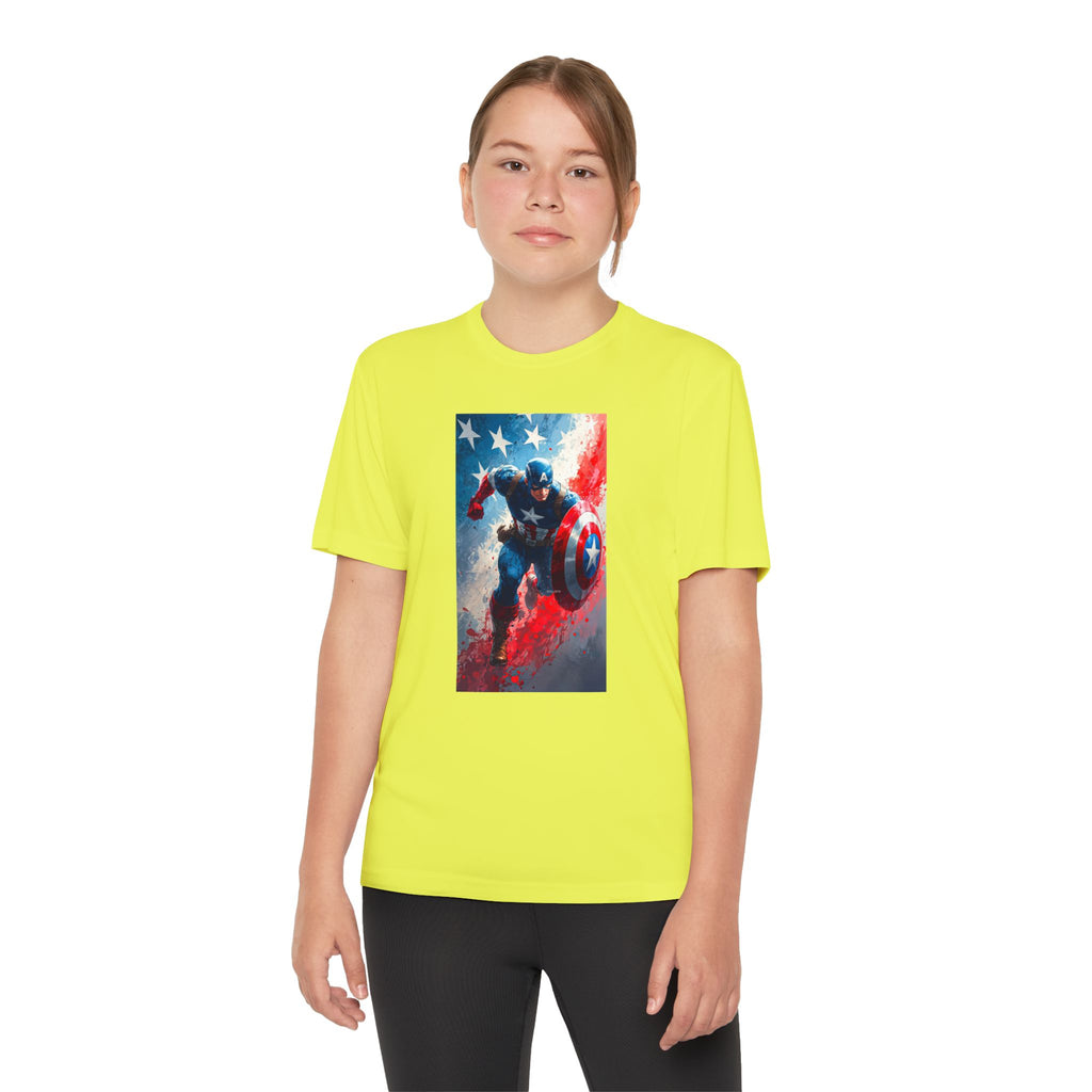 Captain America Superhero Marvel Patriotic, Kids Graphic T-Shirt, Boys Hero Top, Girls Comic Book Clothing, Birthday
