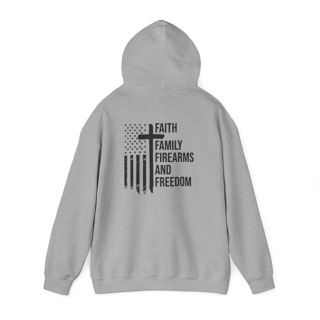 Hooded Sweatshirt - Faith Family Firearms Freedom Design