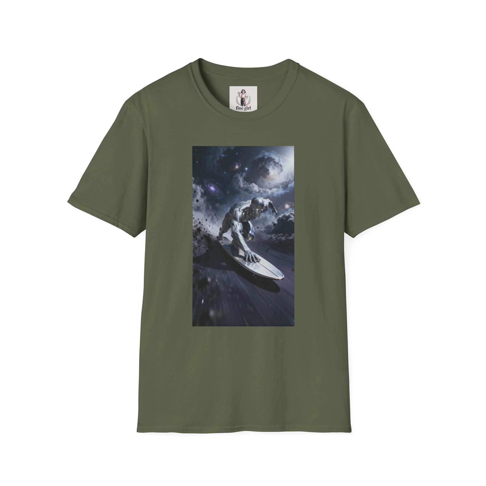 Silver Surfer Superhero Marvel Unisex Softstyle T-Shirt, Comic Book Tee, Geeky Clothing, Cosplay Costume Top