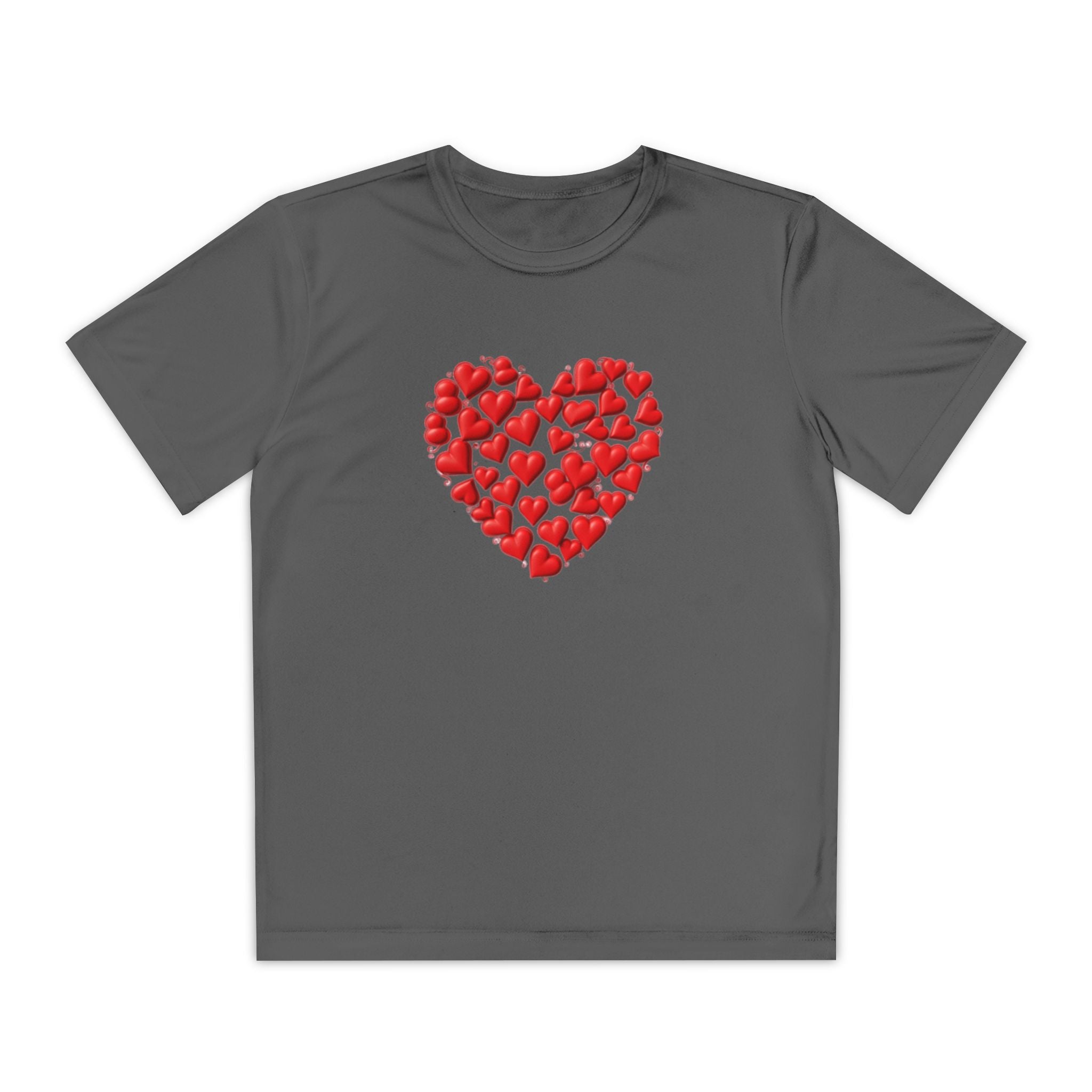 Heart Youth T-Shirt Sports Graphic Tee, Cool Athletic Shirt for Kids, Perfect for Sports Events, Team Spirit