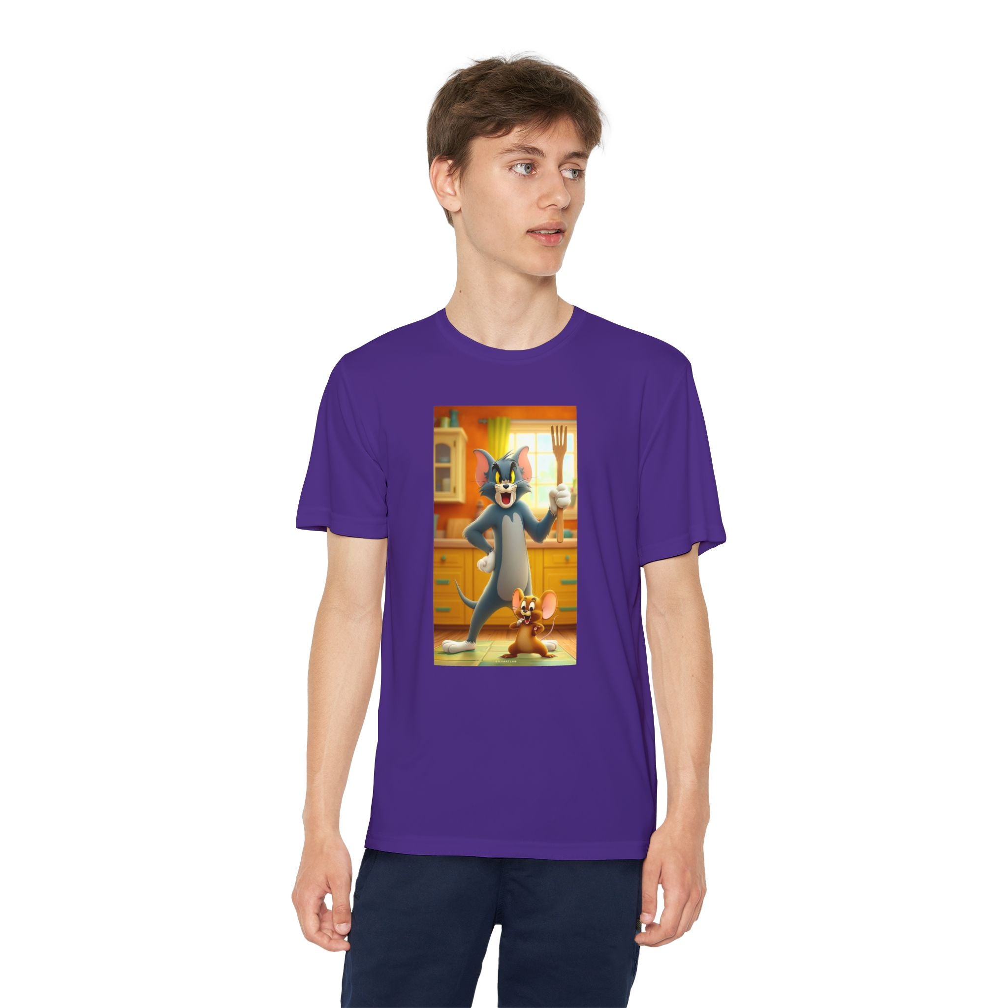 Youth Competitor Tee with Tom And Jerry design, Cartoon Graphic Kid's T-Shirt, Kids Tee, Children's Clothing, Funny Tee for Boys and Girls