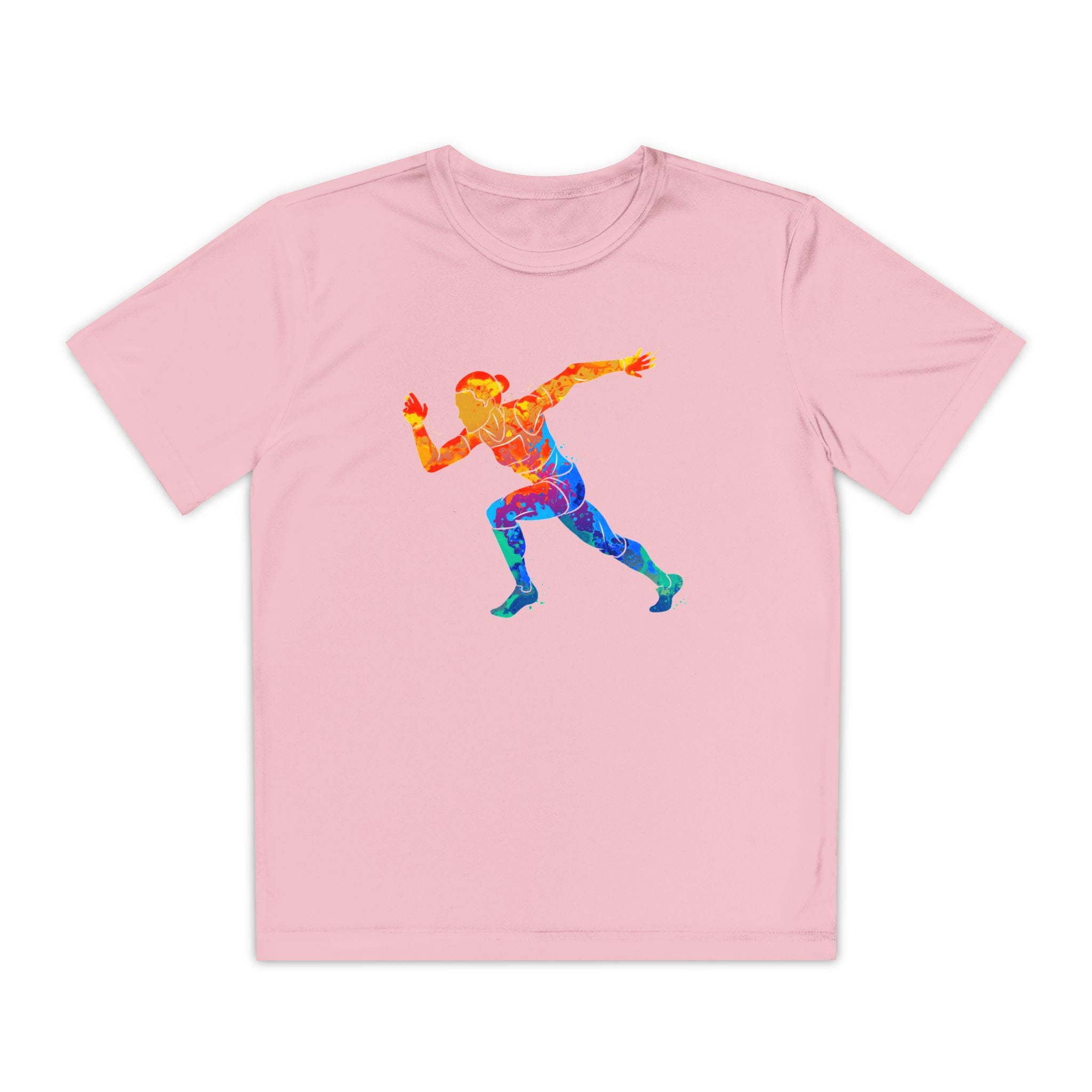 Running Youth T-Shirt Sports Graphic Tee, Cool Athletic Shirt for Kids, Perfect for Sports Events, Team Spirit