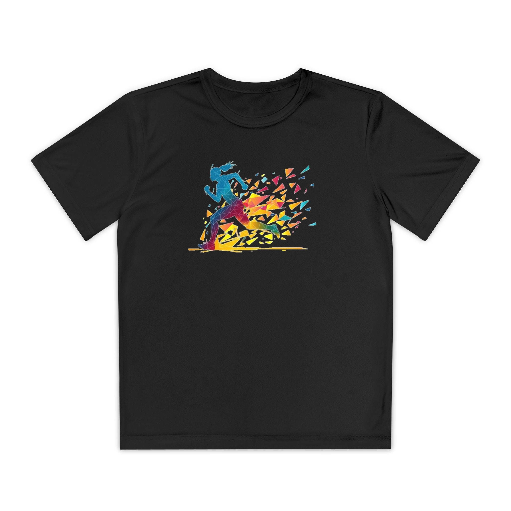 Running Youth T-Shirt Sports Graphic Tee, Cool Athletic Shirt for Kids, Perfect for Sports Events, Team Spirit