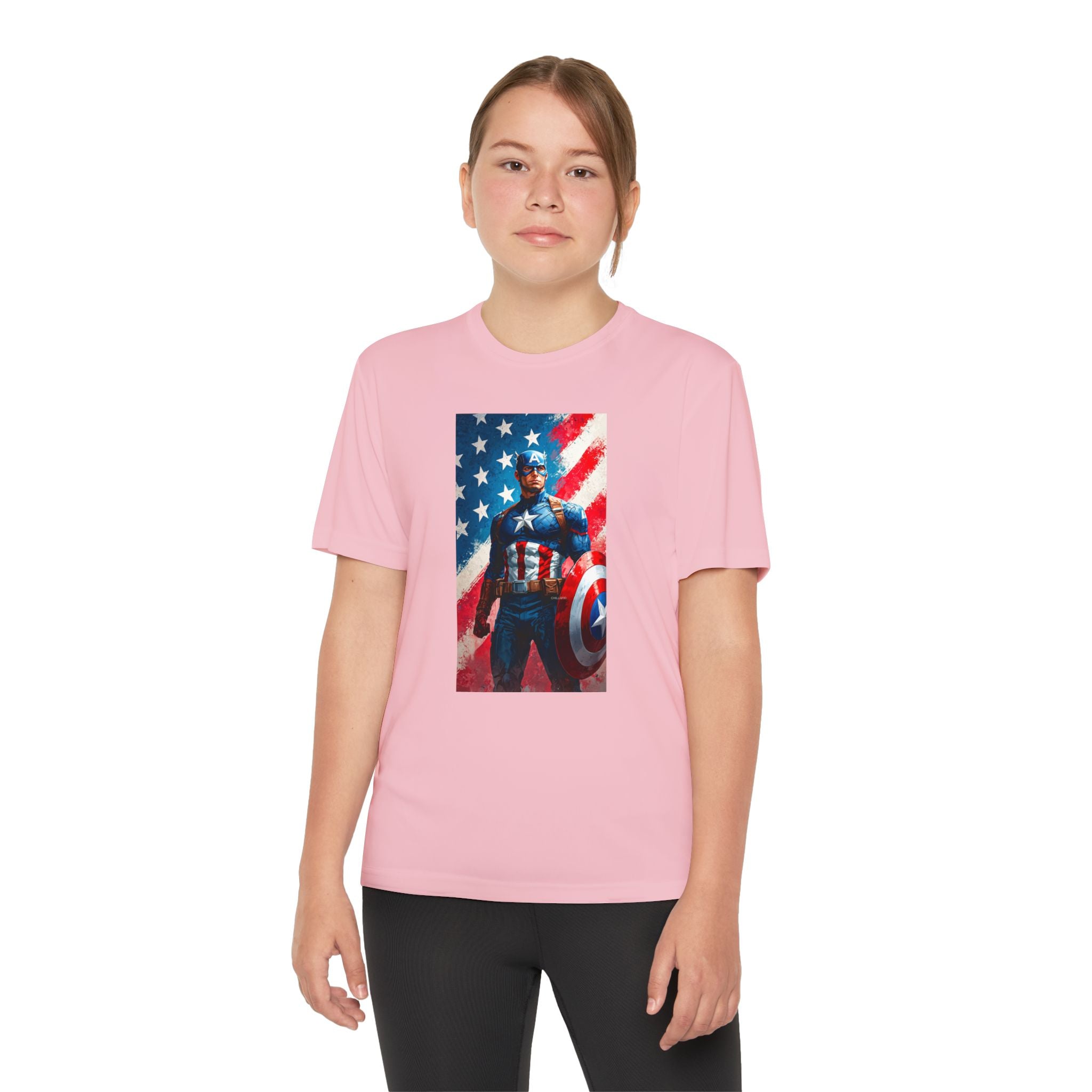 Captain America Superhero Marvel Patriotic, Kids Graphic T-Shirt, Boys Hero Top, Girls Comic Book Clothing, Birthday