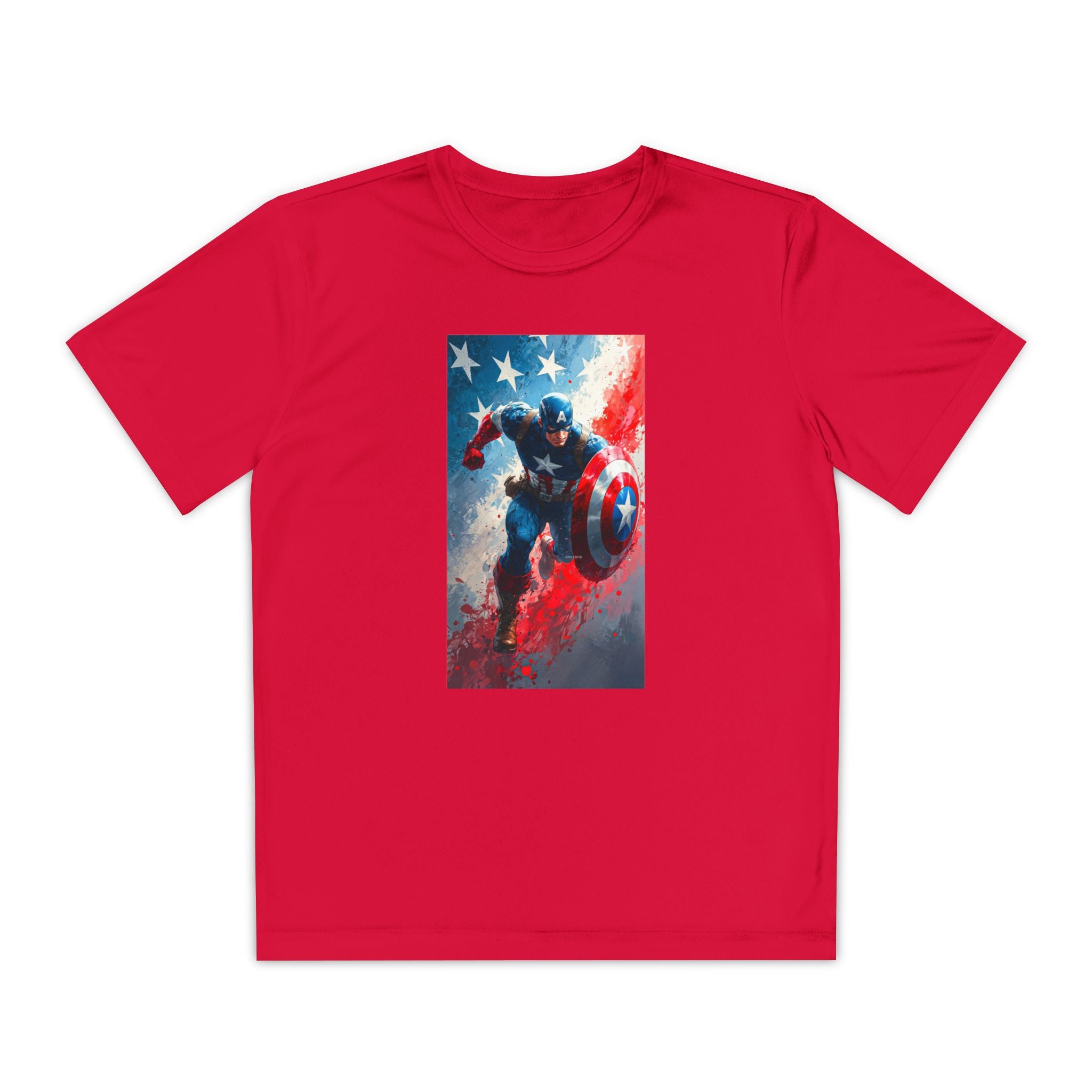 Captain America Superhero Marvel Patriotic, Kids Graphic T-Shirt, Boys Hero Top, Girls Comic Book Clothing, Birthday