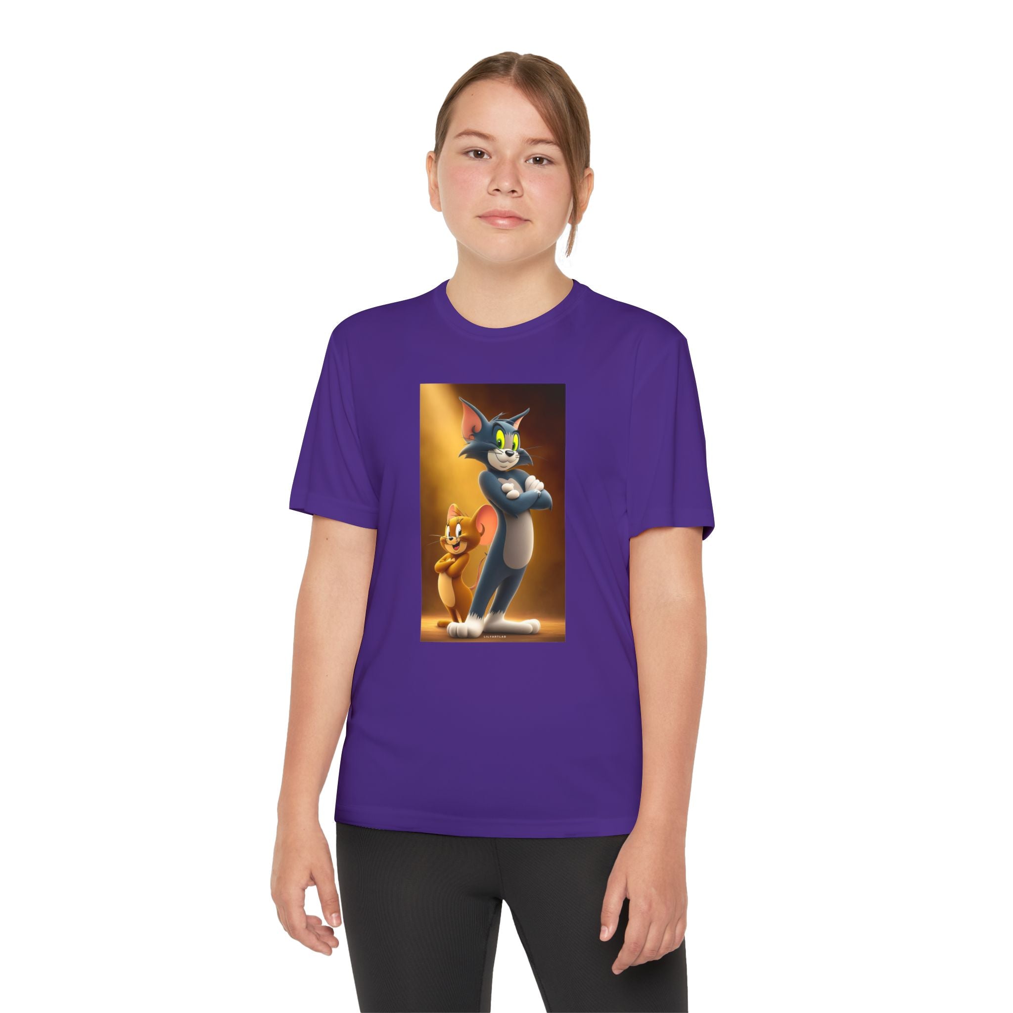 Youth Competitor Tee with Tom And Jerry design, Cartoon Graphic Kid's T-Shirt, Kids Tee, Children's Clothing, Funny Tee for Boys and Girls