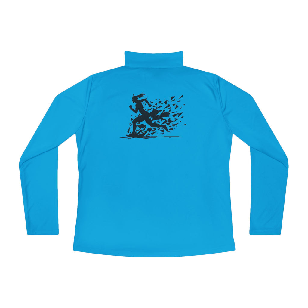 Ladies Quarter-Zip Pullover with Motivational Running Design, Athletic Apparel, Activewear, Sportswear, Fitness Gift, Running Top