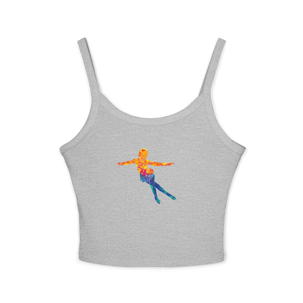 Ice Skating Woman Tank Top, Athletic Workout Top, Fitness Sleeveless Shirt, Jogging Muscle Tee, Exercise Gym Cami