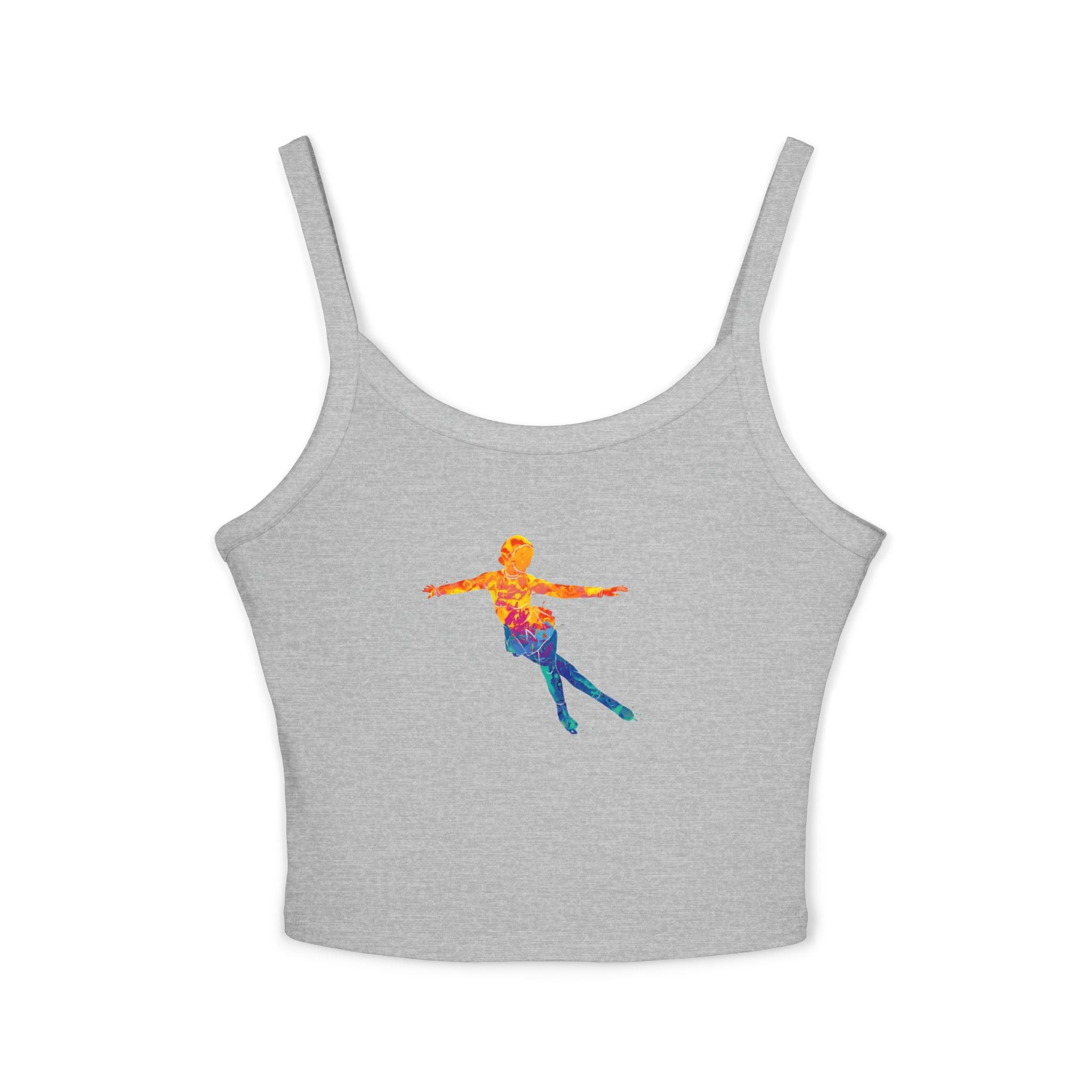 Ice Skating Woman Tank Top, Athletic Workout Top, Fitness Sleeveless Shirt, Jogging Muscle Tee, Exercise Gym Cami