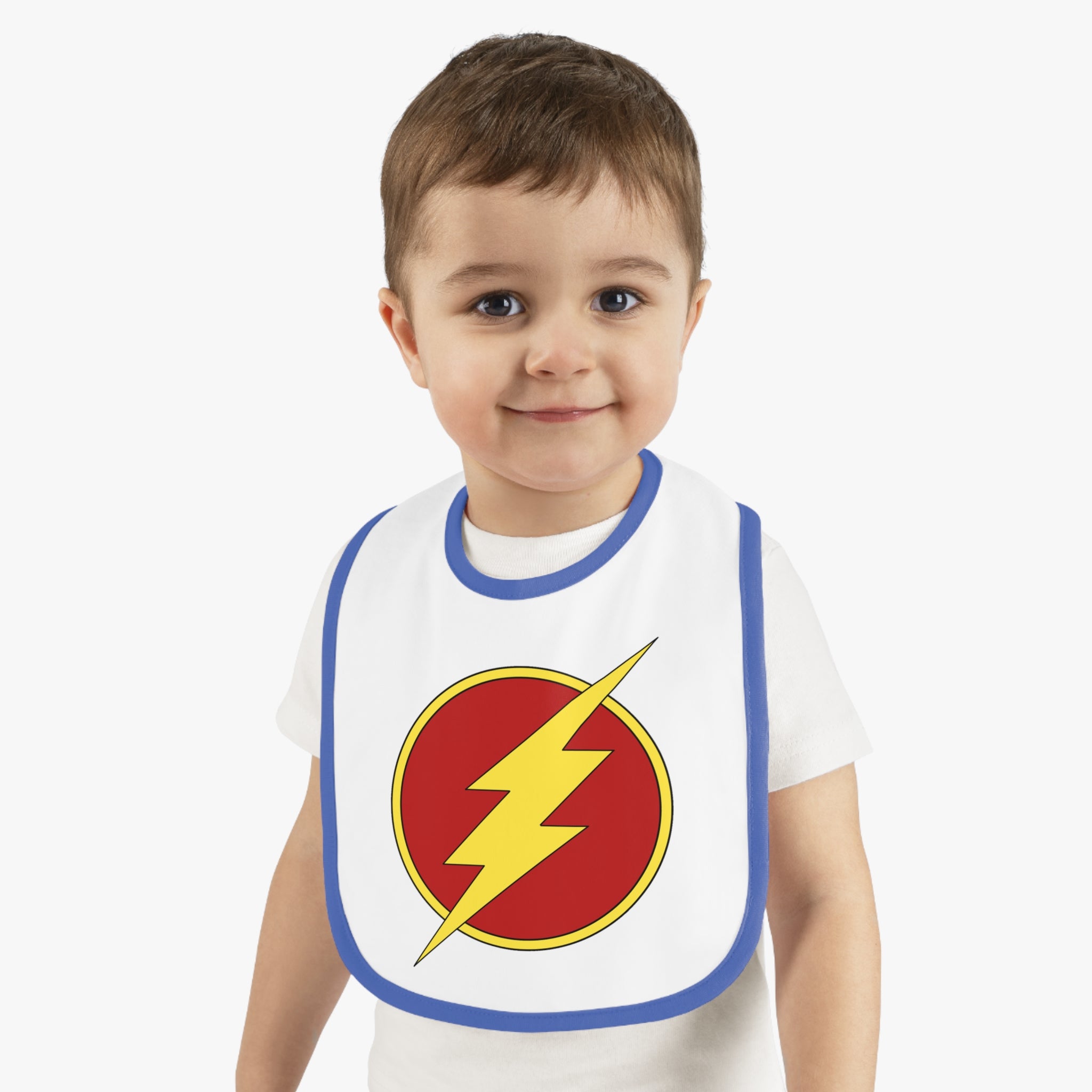 The Flash ~ Cute Baby Bib - Tiny but Mighty, Infant Feeding Bib, Baby Shower Gift, Newborn Accessories, Elephant Design, Everyday Use