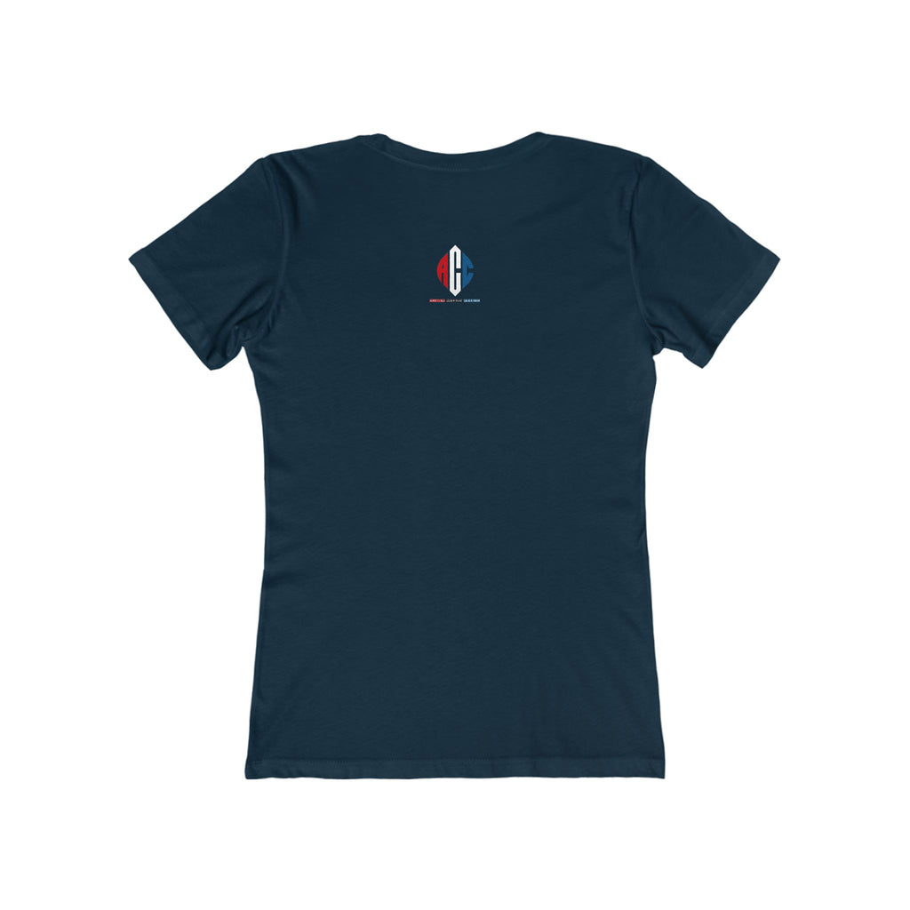 Ice Skating Woman Chic Women's Boyfriend Tee, Casual Outfits, Gift for Her, Weekend Wear, Trendy Style, Everyday Comfort