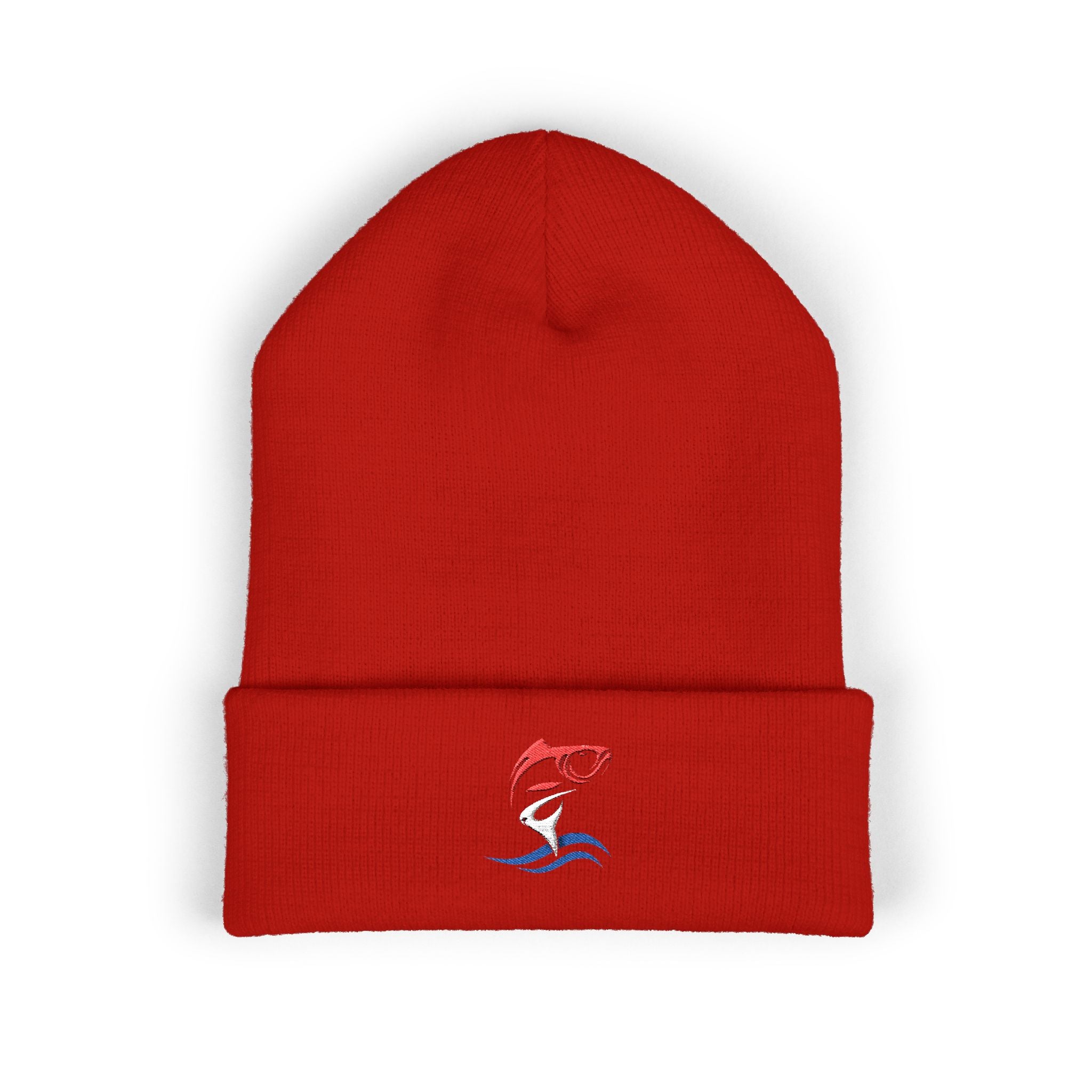 Embroidered Patriotic Fishing Beanie, Fisherman Gift, Outdoor Apparel, Fishing Gear, Angler Hat, Fishing Lure Beanie