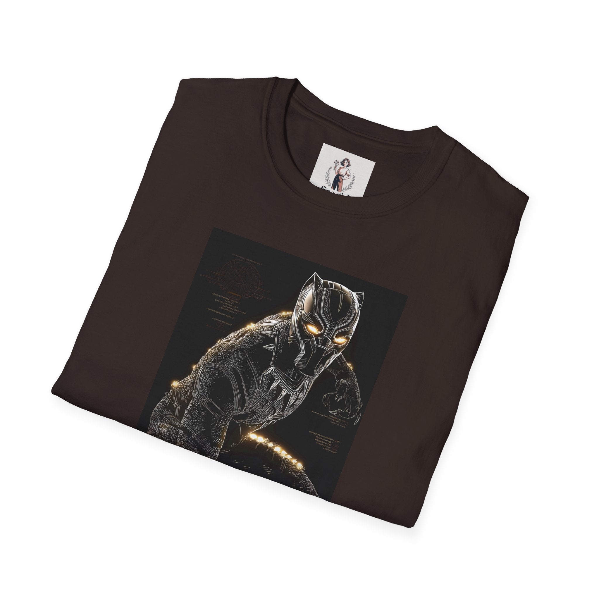 The Black Panther Superhero Marvel Unisex Softstyle T-Shirt, Comic Book Tee, Geeky Clothing, Cosplay Costume Top