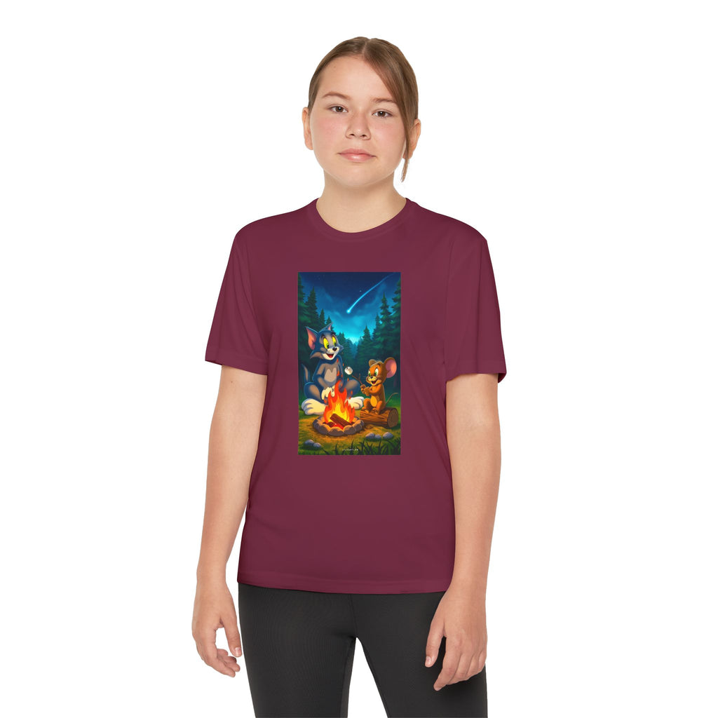 Youth Competitor Tee with Tom And Jerry design, Cartoon Graphic Kid's T-Shirt, Kids Tee, Children's Clothing, Funny Tee for Boys and Girls