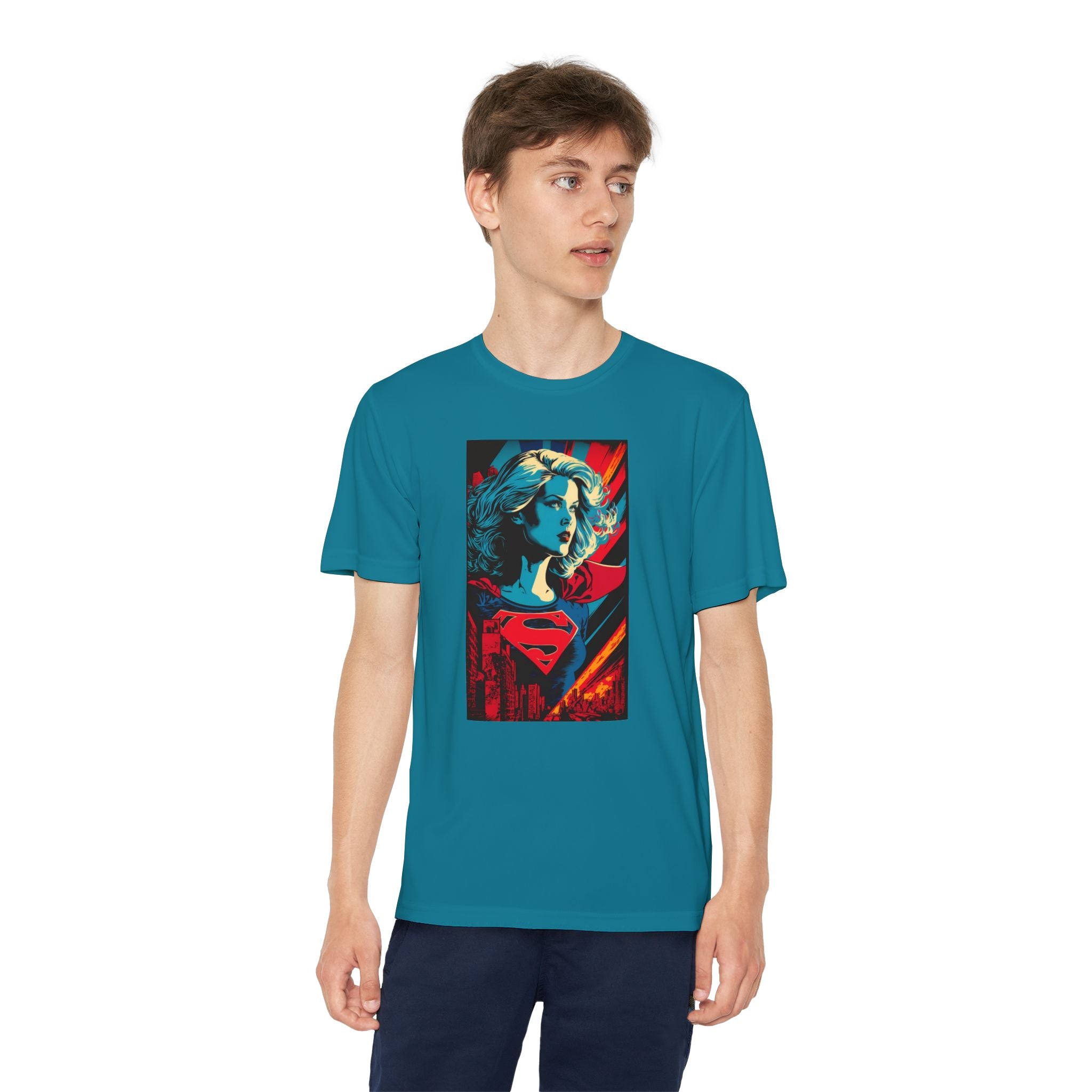 Superhero Youth T-Shirt Sports Graphic Tee, Cool Athletic Shirt for Kids