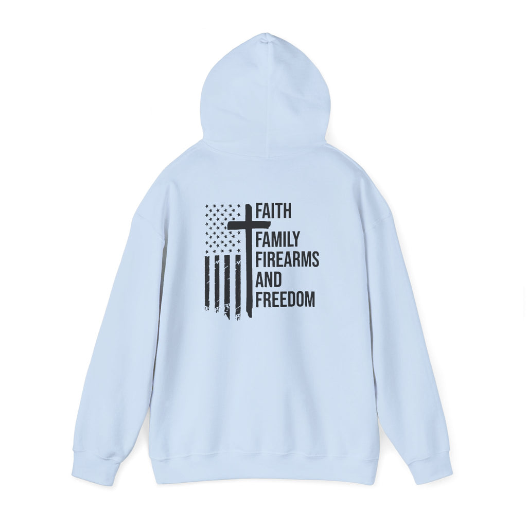 Hooded Sweatshirt - Faith Family Firearms Freedom Design