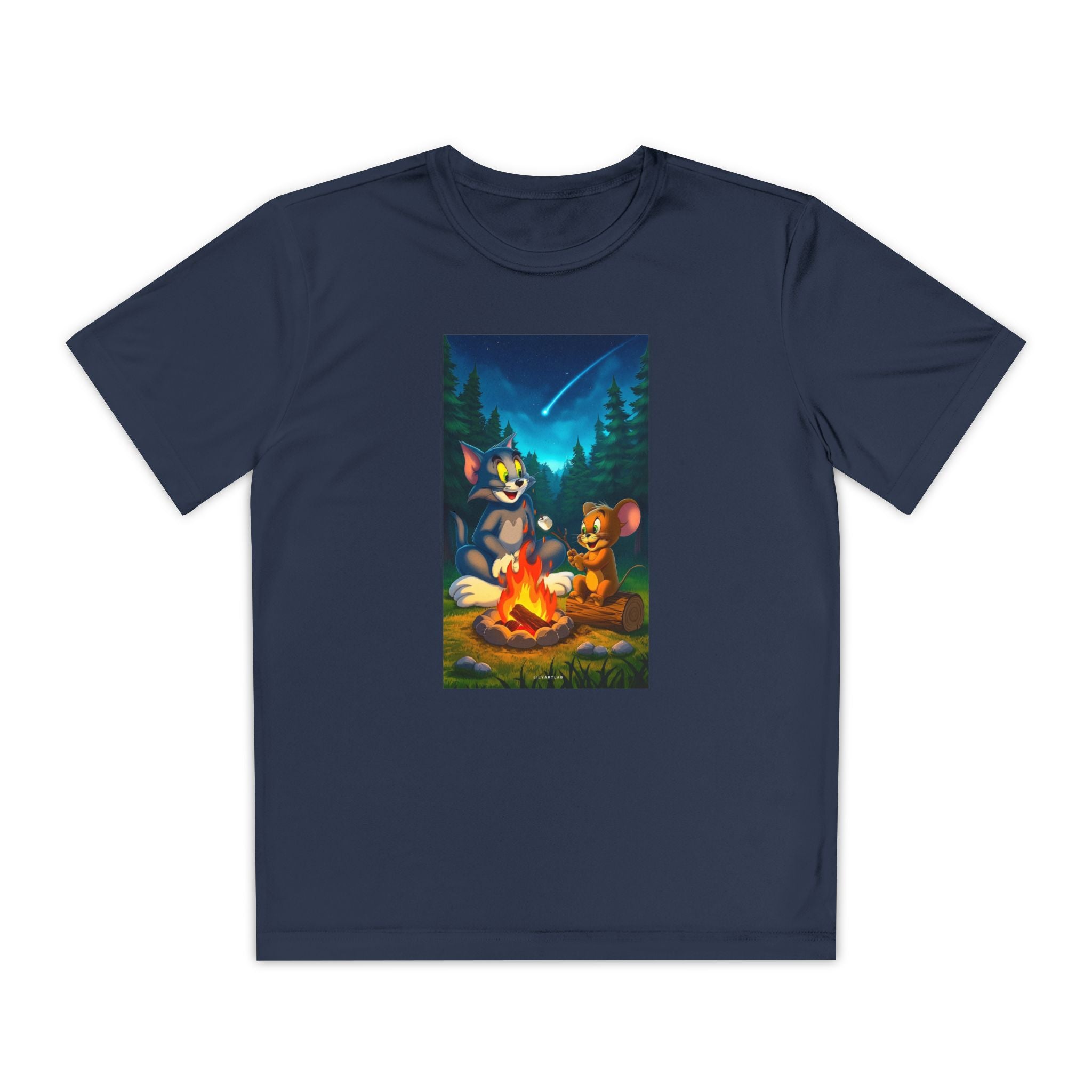 Youth Competitor Tee with Tom And Jerry design, Cartoon Graphic Kid's T-Shirt, Kids Tee, Children's Clothing, Funny Tee for Boys and Girls