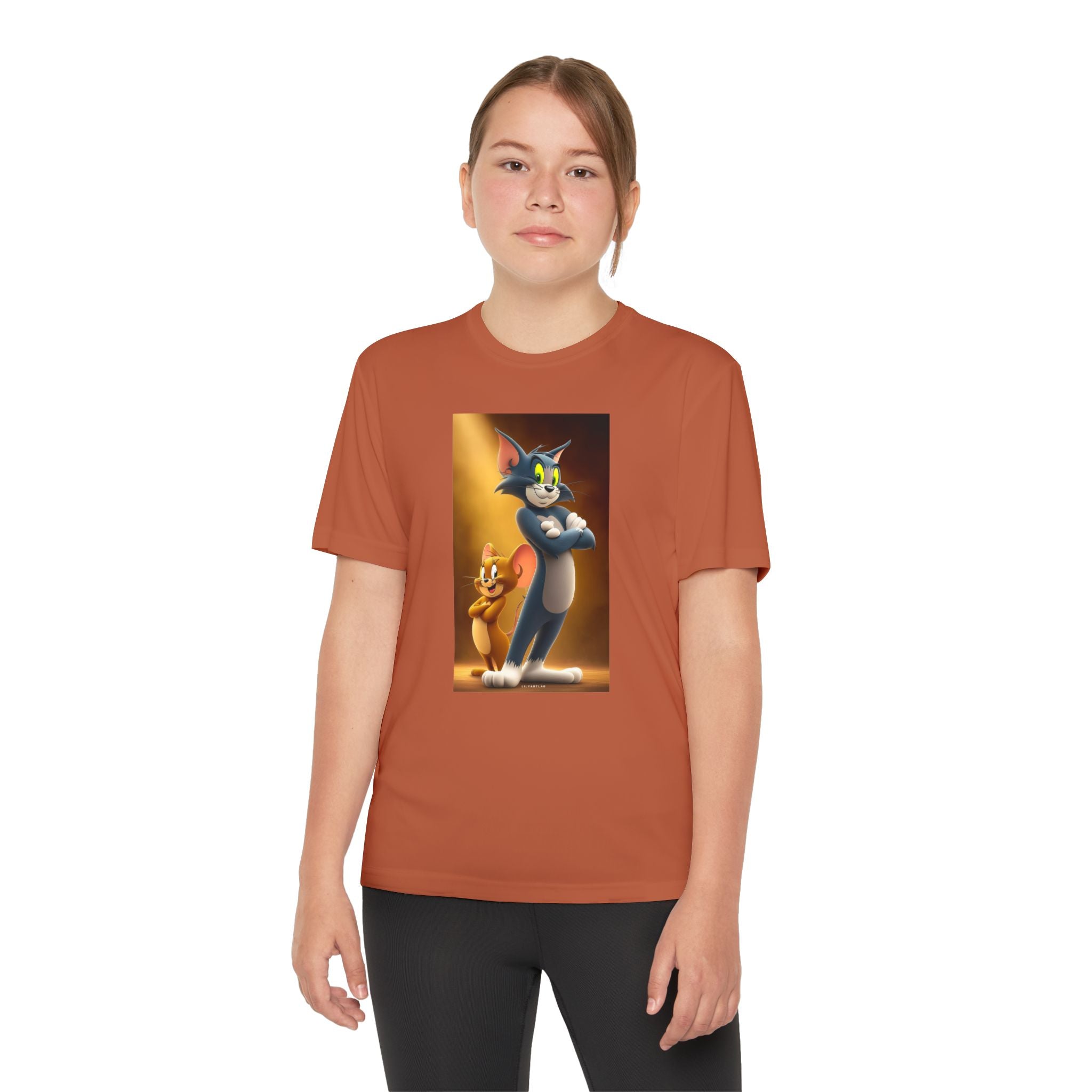 Youth Competitor Tee with Tom And Jerry design, Cartoon Graphic Kid's T-Shirt, Kids Tee, Children's Clothing, Funny Tee for Boys and Girls