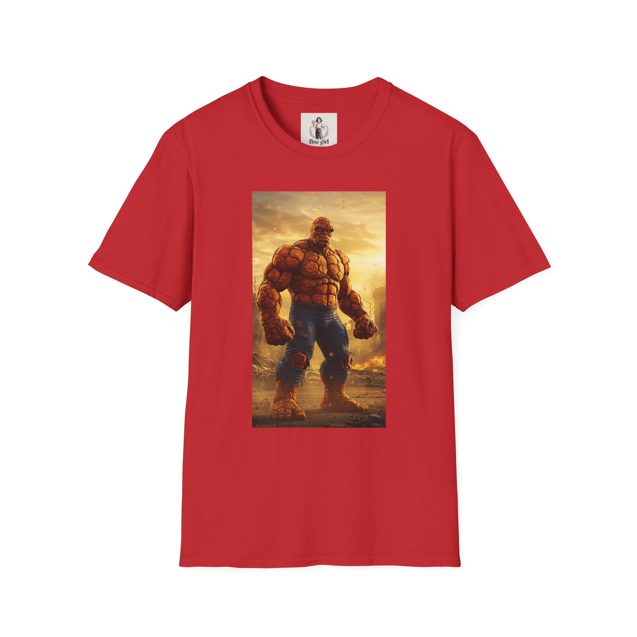 The Thing Superhero Marvel Unisex Softstyle T-Shirt, Comic Book Tee, Geeky Clothing, Cosplay Costume Top